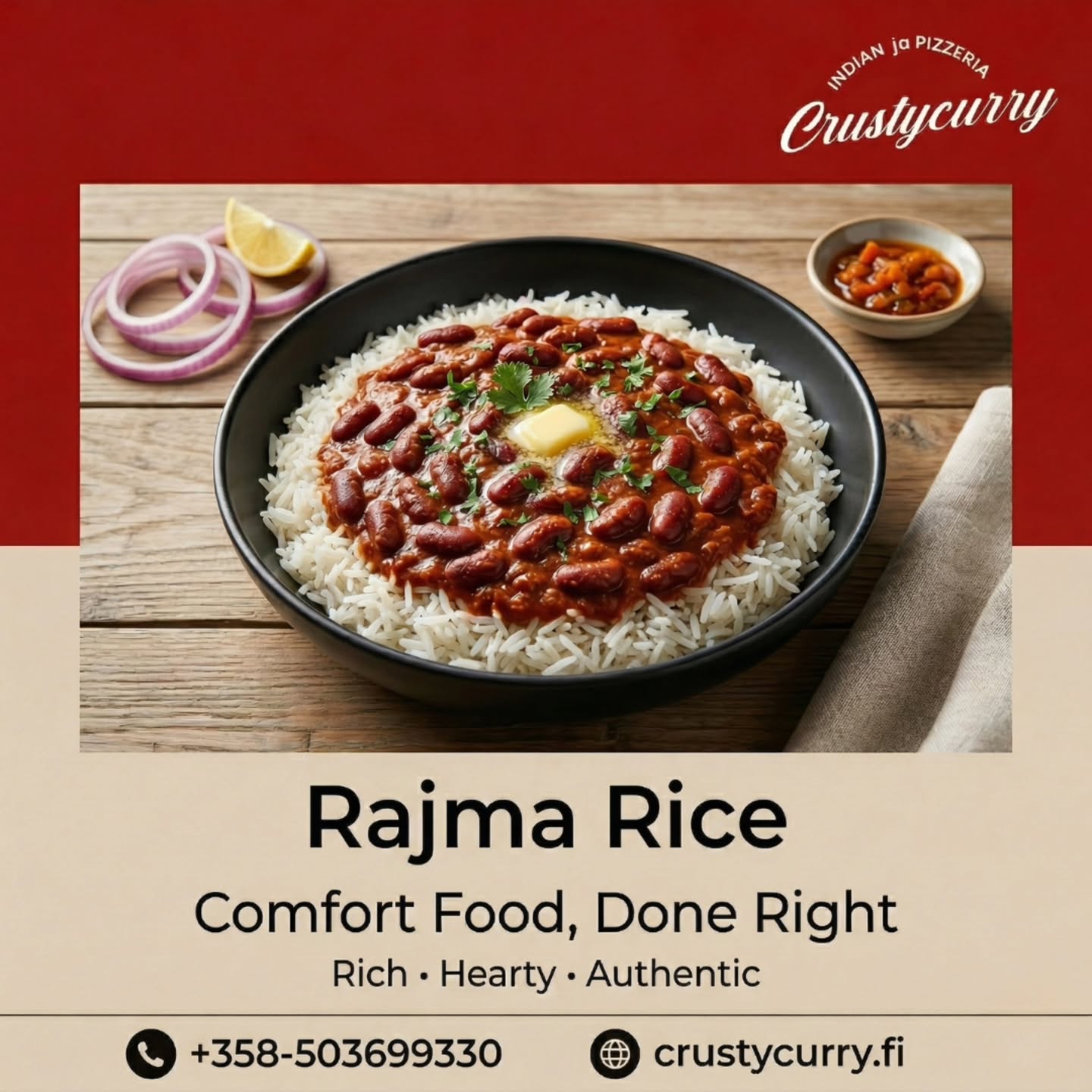 🍴 Comfort Food Done Right!
Enjoy the classic combo of Rajma Rice – hearty, rich & full of homely flavors. ❤️✨
A perfect meal that feels like home in every bite!
👉 Freshly prepared just for you!
📍 Location: Kaukajärventie 11, Tampere
📞 +358-503699330
🌐 www.crustycurry.fi
💡 Plan your Birthday Party, Kitty Party & Private Functions with us! 🎂🥳
#RajmaRice #ComfortFood #IndianCuisine #Crustycurry #TampereEats FoodieTampere DesiFood AuthenticFlavours TampereFoodies FoodLovers