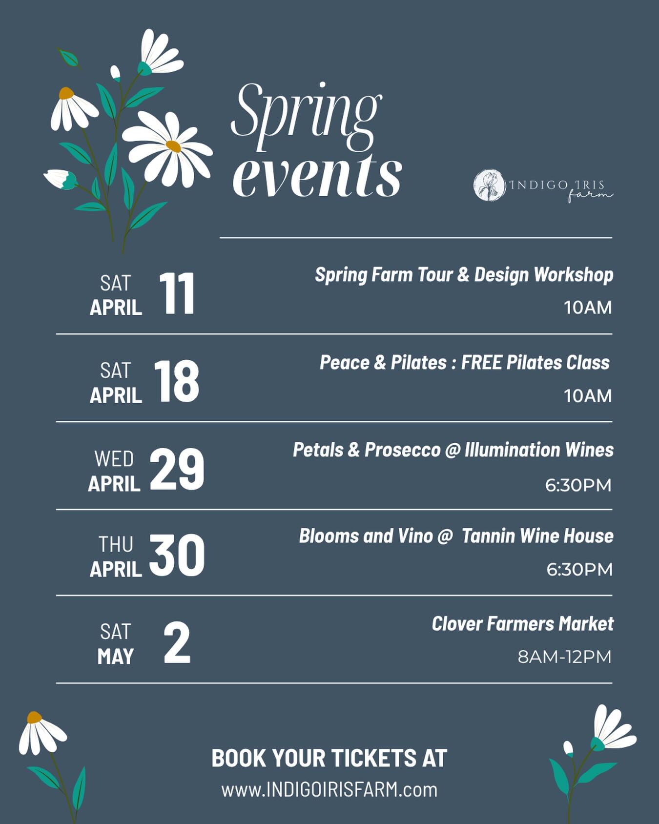 I hope you enjoyed a lovely Easter celebrating the resurrection of our Savior! It was a much needed day of rest for us. Now we’re back at it and ready to tackle a busy April!
SO many of you have said you want to attend one of our design workshops. Well the month of April is your chance! THIS Saturday you’ll get to experience the splendor of the farm in springtime and harvest your own flowers to design. If you can’t make it, join us at one of our workshops at @illuminationwines or @tanninwinehouse_ later in the month.
Find the ticket links in our bio!
#indigoirisfarm #cloversc #lakewyliesc #fortmillsc #belmontnc