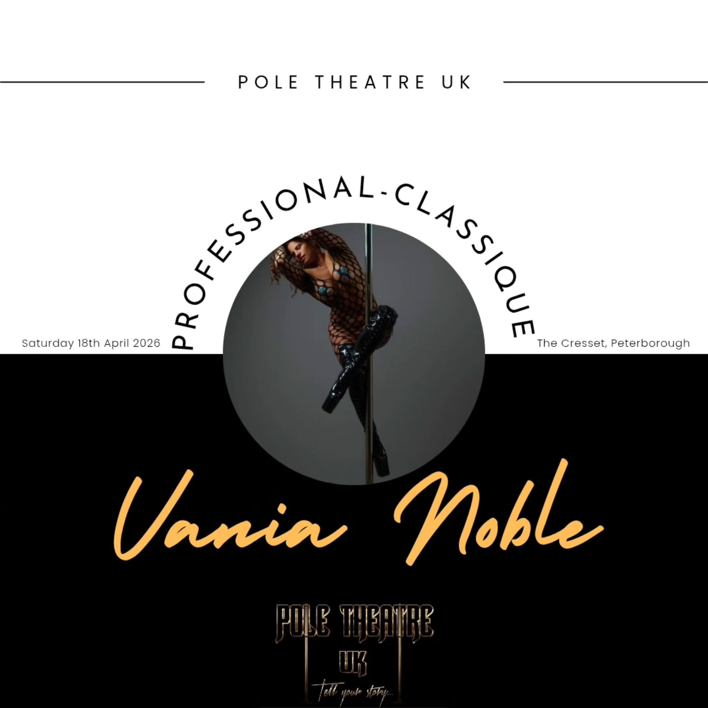 Whose excited to meet our glorious contestants! ✨️
Professional- Pole Classique
Vania Noble
@vanianoblepole
Have you got your tickets yet? 🎟
www.poletheatreuk.com
#poletheatreuk #poletheatre #pole