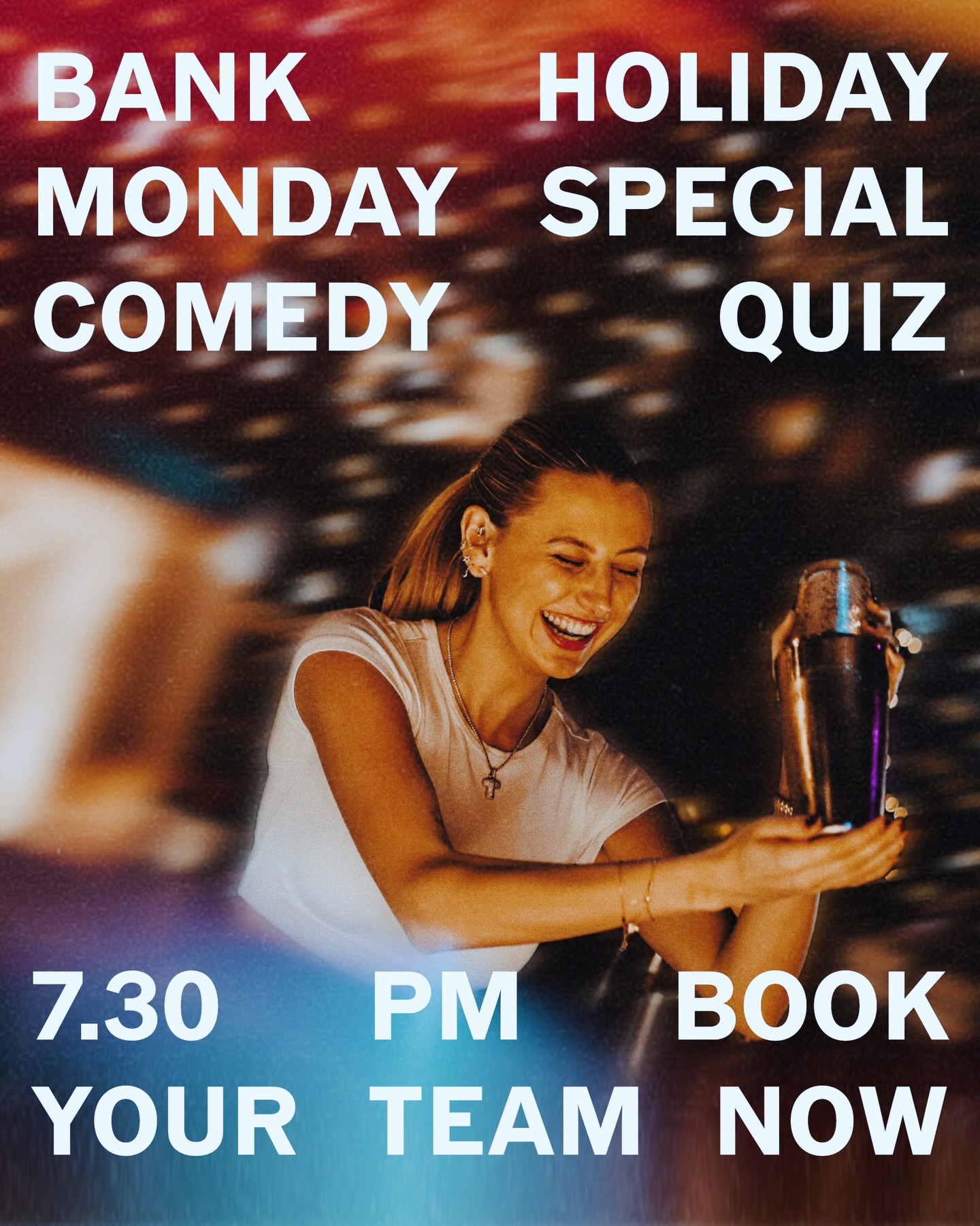 Bank Holiday Quiz Special
Observational Comedy Quiz
Sharp wit. Smart questions. Stupid fun.
This isn’t your average quiz night.
Hosted by a quizmaster alongside a rotating lineup of six comedians, the evening blends stand-up comedy with interactive quizzing in a completely unique format.
How it works:
The night is split into three rounds
Each round kicks off with two comedians performing short 5-minute sets
Once the laughs settle, the quiz begins
The quizmaster will set questions based on:
A mix of The comedians’ material you’ve just heard &
Observational details from around the venue
Think:
“How much are the nachos?”
“What brand of body spray is in the ladies’ toilets?”
If you’re paying attention, you’re already winning.
Expect quick thinking, sharp listening, and plenty of ridiculous moments along the way.
Happy Hour on Monday 5.30- 7.30
Limited availability | Book via Our website or call to make a reservation
#pubquiz #bankholidaymonday #petfriendly #deansgate castlefield