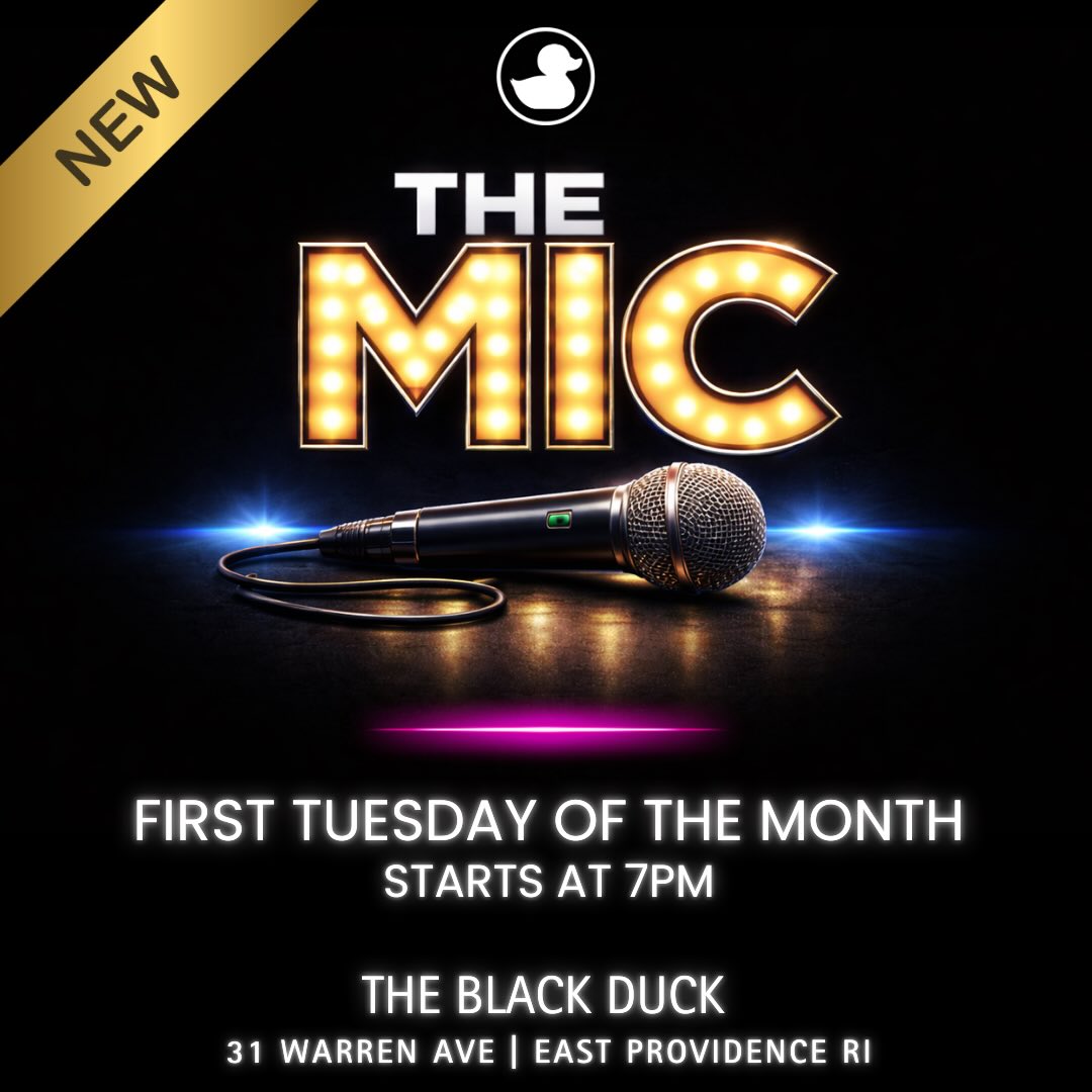 Join us tonight for “The Mic”
Showcasing the best local comics anywhere!
Starts at 7pm.
Hungry?
Grab some food from Big Mike’s Smokehouse, feature the best BBQ in RI!
#comedy #standup #blackduck #eastprovidenceri