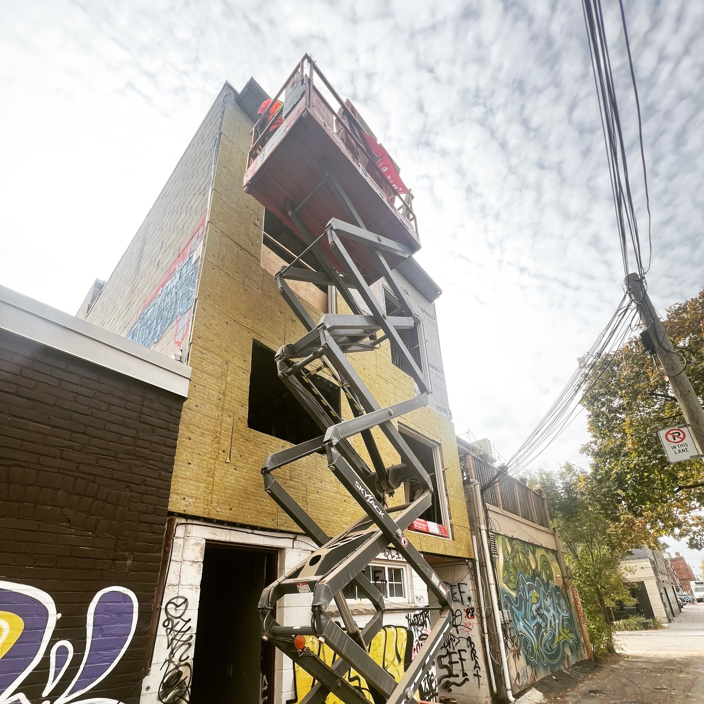 Back wall reframing and siding install on Bloor street west in 2023! #Toronto #contractor #design #construction