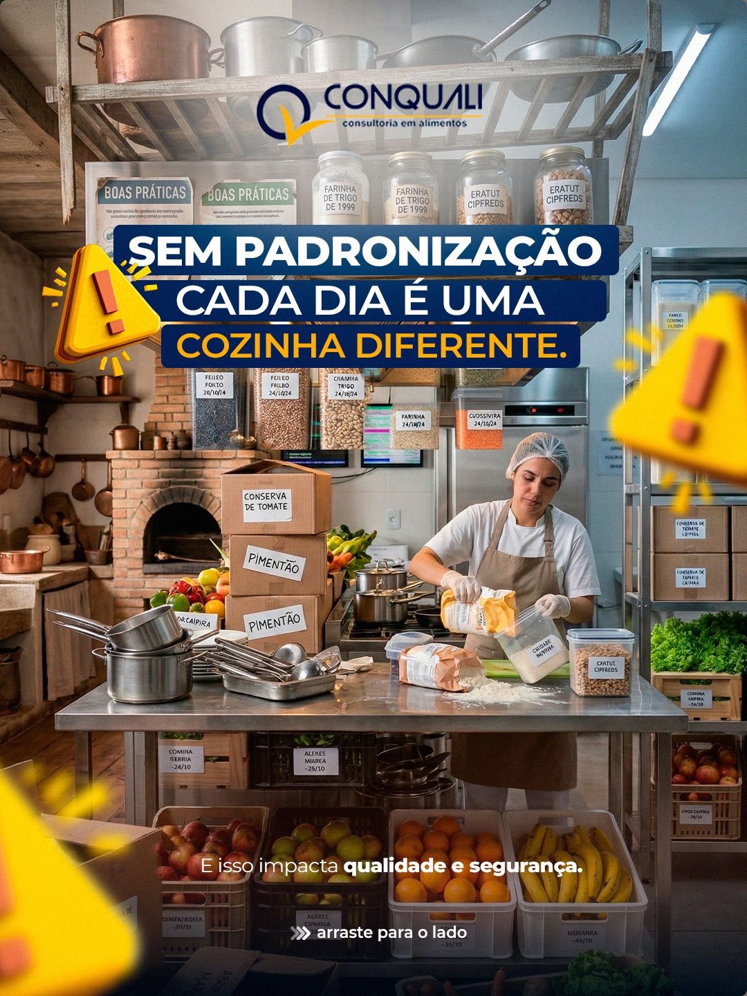 Sem padronização, a rotina da cozinha fica mais vulnerável a falhas, desperdícios e riscos que impactam diretamente a qualidade do serviço. ⚠️
Quando os processos são bem definidos, a operação ganha mais organização, segurança e constância no dia a dia. É assim que a equipe trabalha com mais clareza e o negócio entrega mais confiança. ✅
A Conquali auxilia empresas do setor alimentício a estruturarem seus processos de forma mais eficiente, segura e profissional. 🍽️
#Conquali #ConsultoriaEmAlimentos #SegurançaDosAlimentos #BoasPráticas #Padronização Qualidade SetorAlimentício ManipulaçãoDeAlimentos SegurançaAlimentar