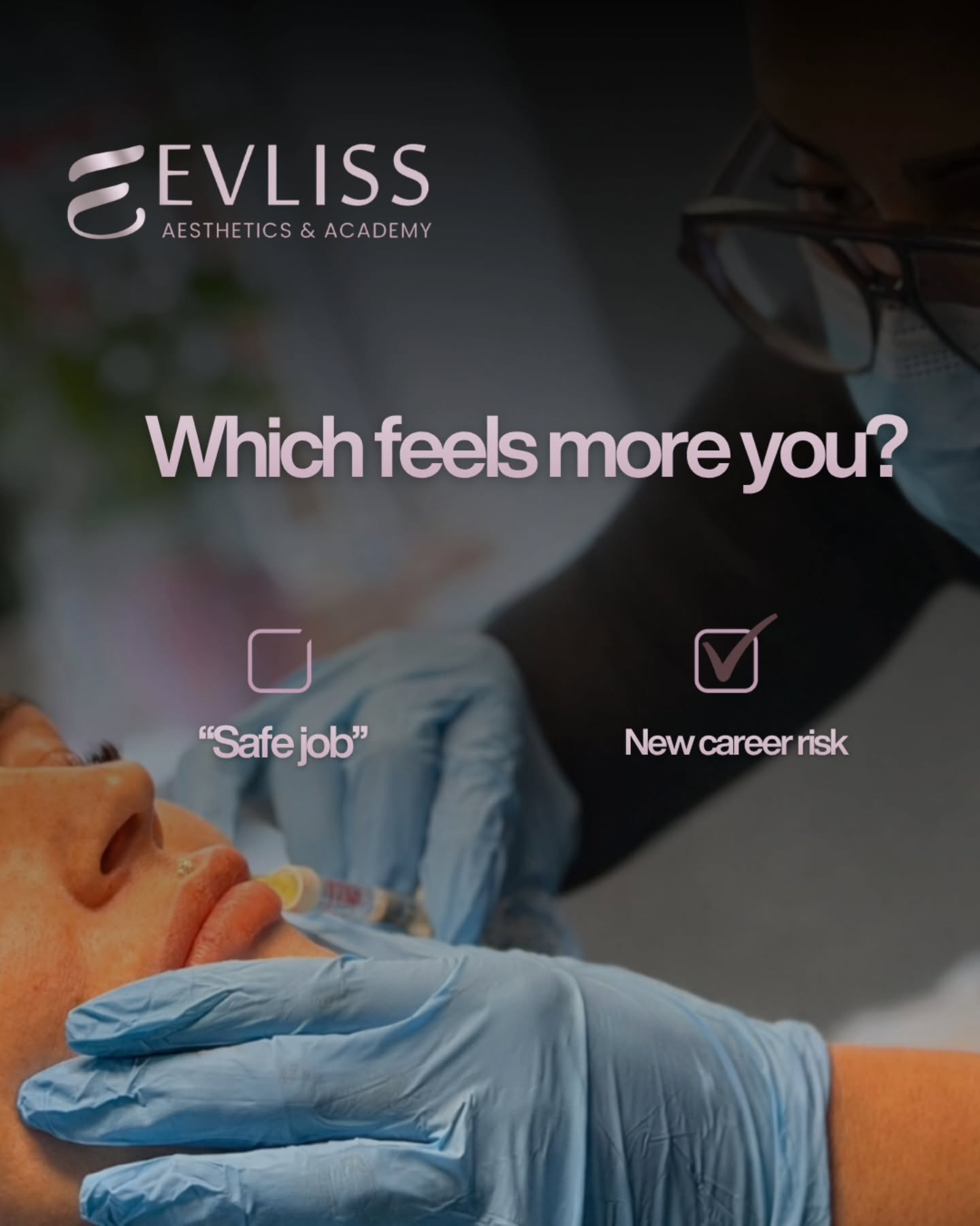 Which feels more you?
• Staying where things feel safe
• Or stepping into something new that challenges you
Most people choose safety.
Not because they don’t want more —
but because starting something new feels uncertain.
And that’s the part no one talks about.
Every new career starts with:
• doubt
• questions
• “what if I fail?”
But it also starts with:
• curiosity
• growth
• opportunity
Aesthetics isn’t about jumping blindly.
It’s about learning properly, step by step, with guidance.
So the real question is…
Are you avoiding risk —
or avoiding growth?
📩 Message if you’re thinking about it (even if you’re unsure)
📲 07526 072 246
🌐 evliss-academy.co.uk
📍 London & Watford
#aestheticstraining #careerchangeuk #beautyindustry #learnaesthetics #newcareer