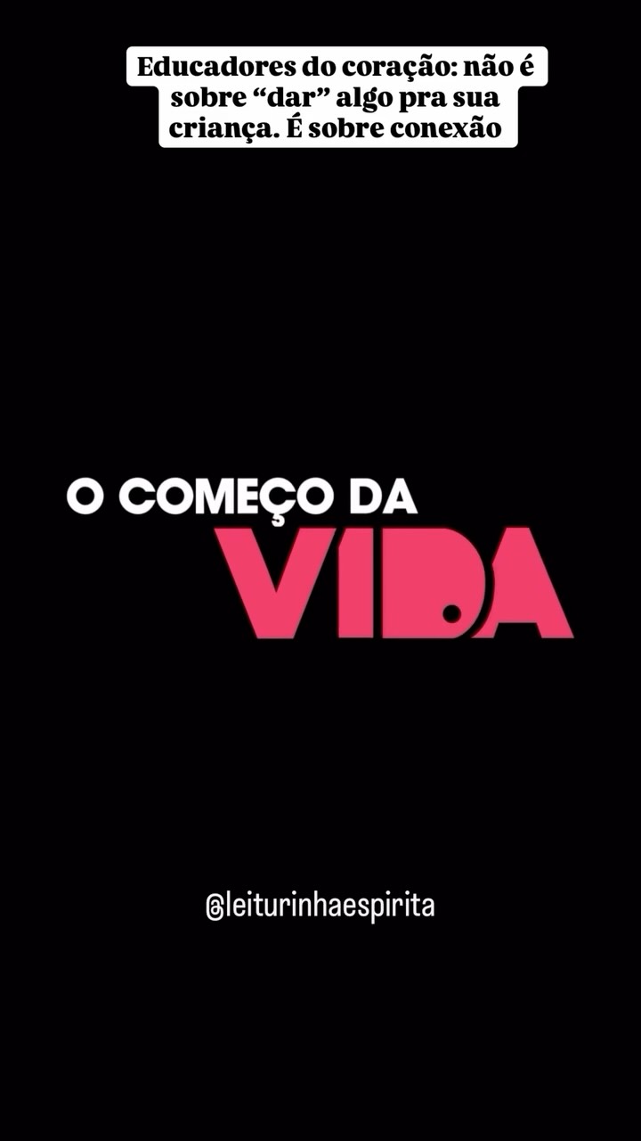 ___Indicação de filme para as mamães e papais de plantão: O começo da vida!
___Este excelente documentário da @mariafarinhafilmes nos convida a refletir: estamos cuidando bem dos primeiros anos de vida, que definem tanto o presente quanto o futuro da humanidade? 🤔
___Nós, que acreditamos no espiritismo também como ciência, assim como afirmou Allan Kardec, não podemos deixar de levar essa reflexão para pais e mães, educadores do coração. O que os especialistas nos dizem sobre o cérebro da criança, este espírito imortal que atravessa a faixa da infância? Compreender isso pode nos ajudar (e muito!) a mudar a forma como educamos nossos filhos, intelectualmente e espiritualmente. 🧒
___”Se prestarmos atenção ao início da história, podemos mudar a história toda. Para melhor.”
___Assista ao documentário na íntegra no YouTube, basta digitar “O começo da vida” na barra de pesquisa.
___E você, já conhecia este filme? Conta pra gente! 👇