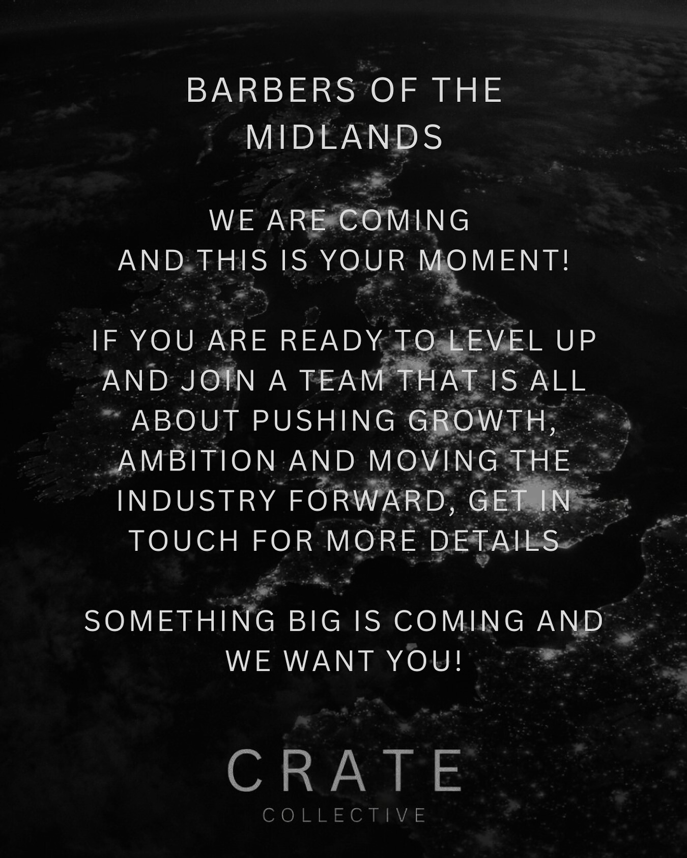 Crate Collective is launching in the Midlands!🚨
We are on the lookout for forward thinking barbers ready to level up, grow their career and be part of something different.
If you’re passionate about your craft and want to work for a brand that is more than just a barbershop, we want to hear from you.
This is more than a chair - It’s a movement ✂️🔥
📍 Midlands, coming soon
📩 DM us to get involved
#CrateCollective #MidlandsBarbers
