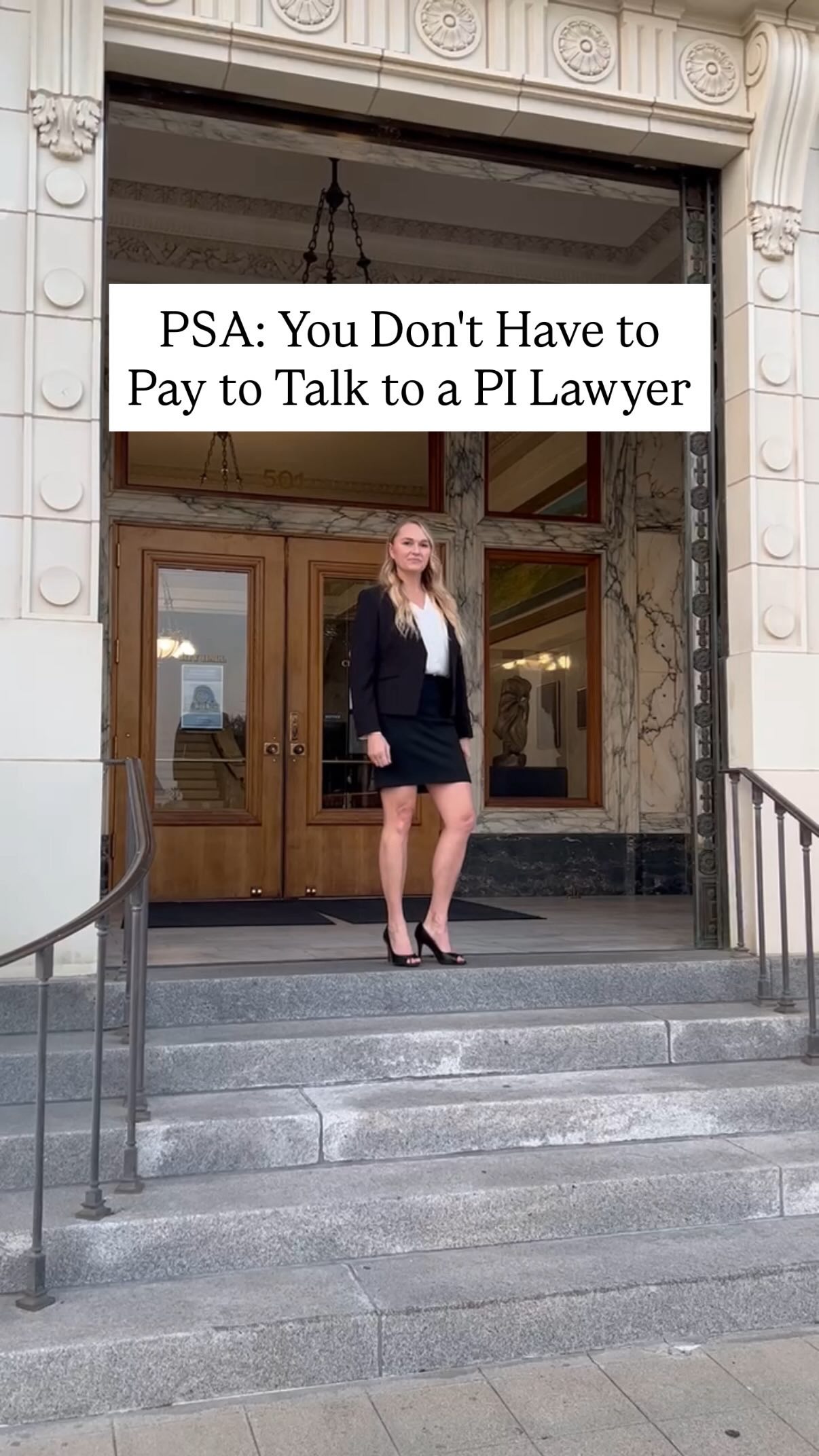 You do not have to pay me to talk to me! 🙌
No retainer. No consultation fee. No money upfront. Nothing.
I recently had two clients who waited months after their accident to reach out because they assumed they couldn’t afford a lawyer. By the time they called, evidence had faded, deadlines were getting close, and their cases were harder to build.
Here’s how it actually works when you reach out to a personal injury lawyer ⤵️
You call me. We talk... for free.
If I take your case, I work on contingency. That means I only get paid if I win you a settlement.
If we don’t win, you don’t owe me anything.
Not a dime.
If you know someone who’s been hurt and hasn’t called a lawyer because they think they can’t afford it, send them this! That’s exactly why I keep saying it.
Disclaimer: Your case and/or outcome may vary. This post is not legal advice. There is no agreement to provide legal representation. Contact an attorney to review your specific case.
#personalinjurylawyer #californialawyer #caraccidentlawyer #venturacalifornia #personalinjurylaw