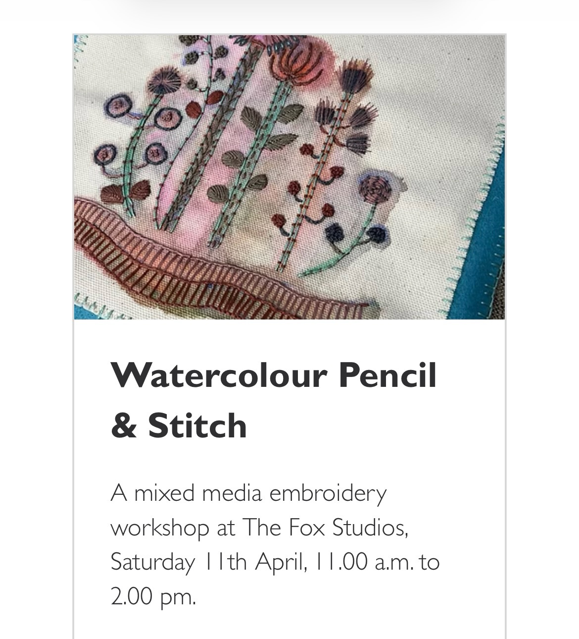 There is a choice of subjects on Saturday, both have similar processes and beautiful colours, so the choice is yours.
No experience is needed, beginners are very welcome, all materials are included.
Oil Pastel & Stitch or Watercolour Pencil & Stitch. Head to the website to book your place.
#warrington #artinwarrington #warringtonevents