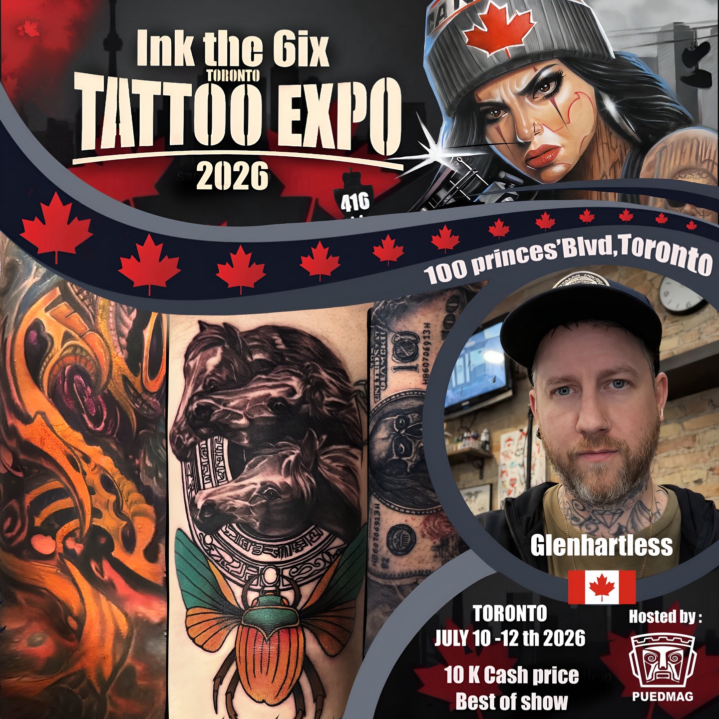 Welcome @glenhartless to the second edition of @inkthe6ixtorontotattooexpo 🔥
Join us July 10–12, 2026 for an unforgettable weekend of art and culture. If you’re looking to get some incredible ink, make sure to DM Glen directly — he’s a master in black & gray and bio-organic tattoos.
Don’t miss your chance to get tattooed by one of the best.
You either win with us or watch us win.
We The North 🇨🇦: