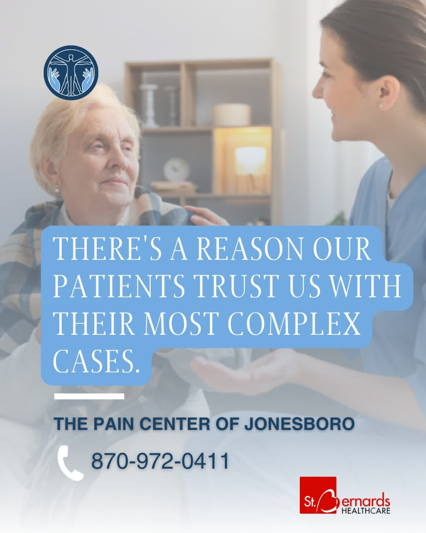 Northeast Arkansas Pain Medicine & The Pain Center of Jonesboro is proud to be affiliated with St. Bernards Healthcare, one of the most respected health systems in the region.
That means board-certified care. Advanced procedures. And a team that truly listens.
📞 870-972-0411 📍 505 E. Matthews Ave., Ste. 103, Jonesboro
#PainManagement #StBernards #JonesboroAR #ChronicPain #BoardCertified