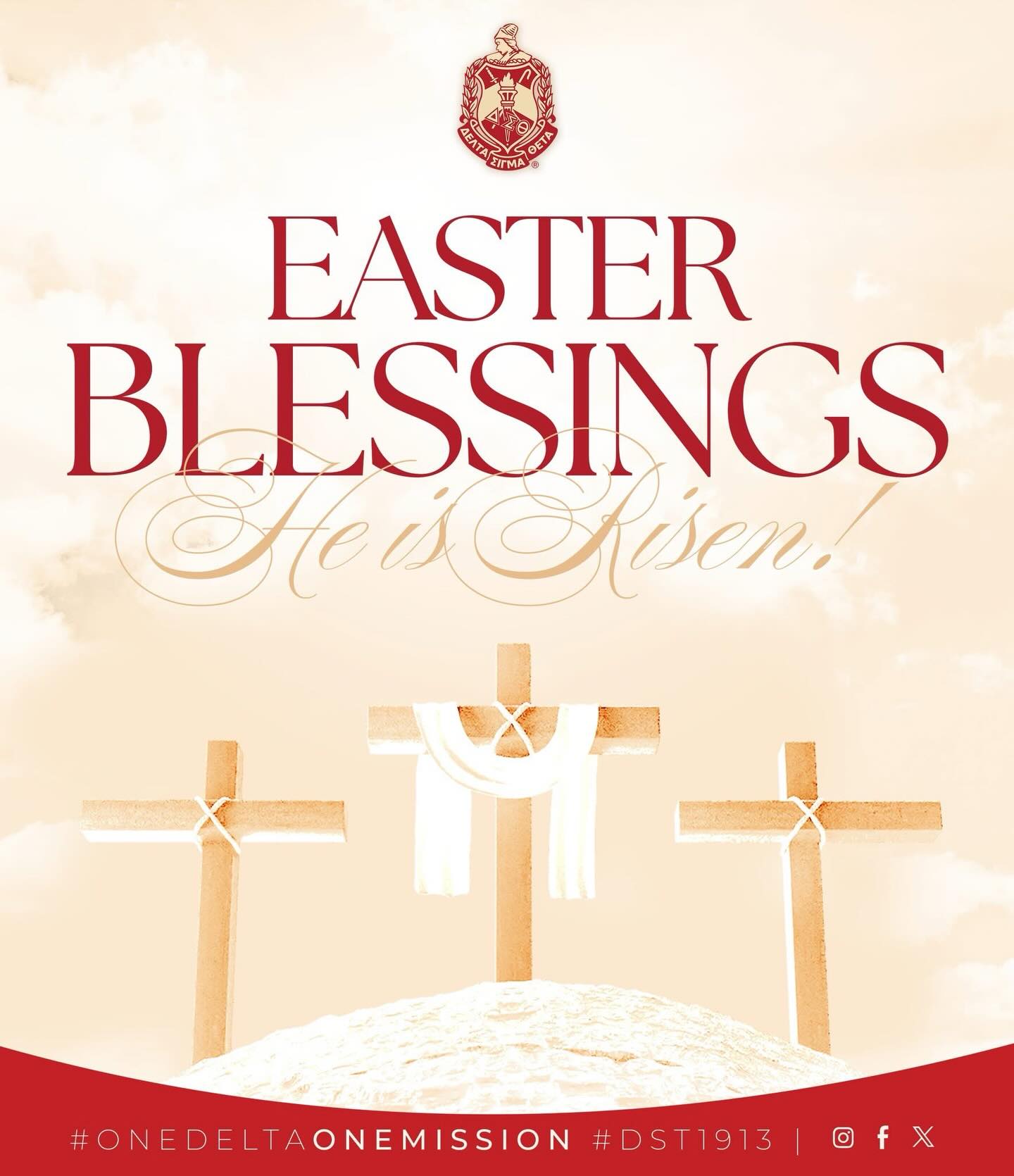 #Repost @tcmdacdst
Delta Sigma Theta Sorority, Incorporated wishes our sorors, partners, and friends a blessed and joyful Easter Sunday!
May your soul be renewed by the power of the resurrection, your heart inspired by the unshakeable promise of God’s grace, and your mind filled with the peace that surpasses all understanding. Let this sacred day be filled with the fruit of the spirit — love, joy, peace, and faith — that anchors our lives and lights our path forward.
#DST1913 #OneDeltaOneMission