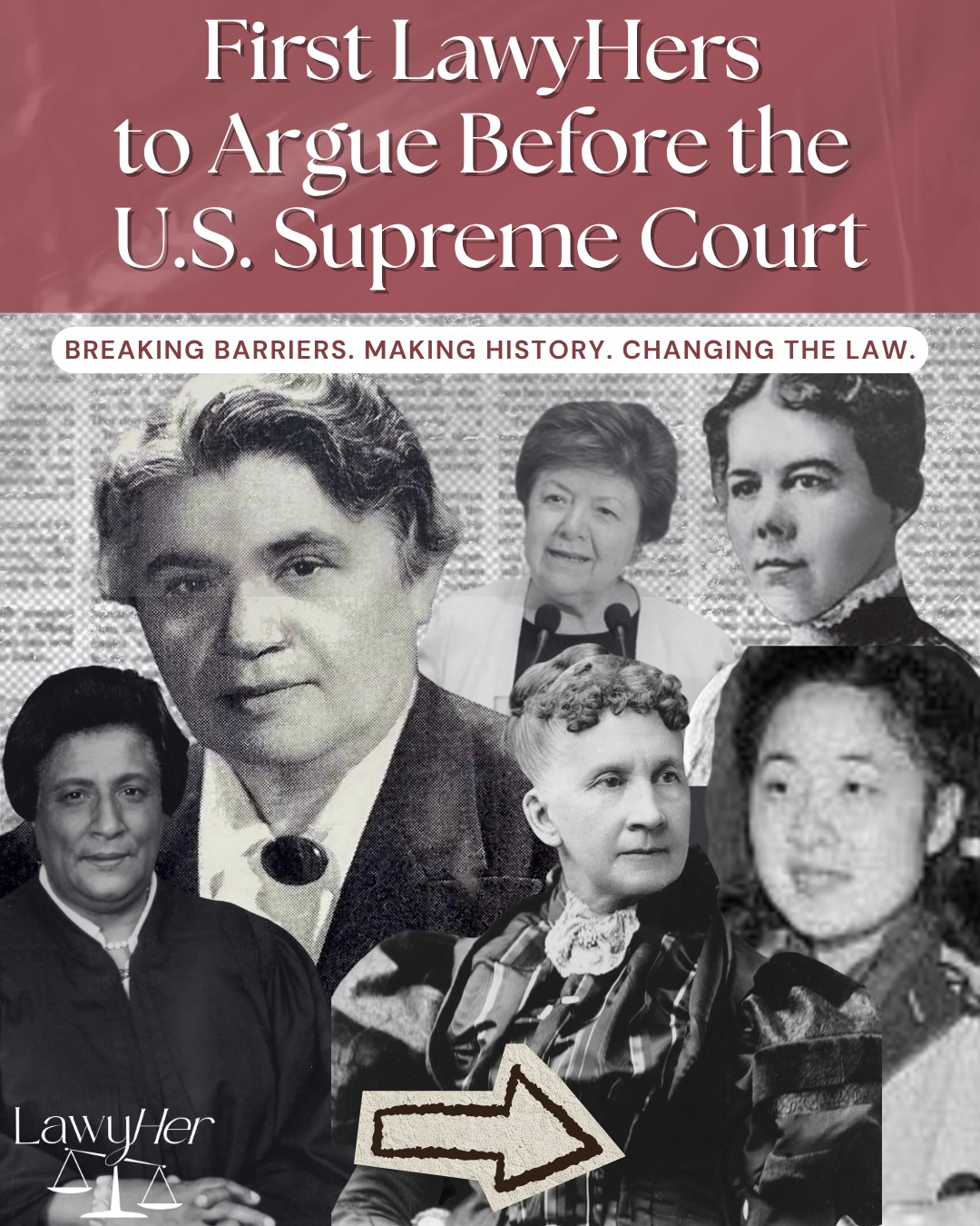 Do you know these LawyHers? Swipe through to learn more about the women who paved the way for others to argue before the United States Supreme Court! #lawyher #womenshistorymonth #scotus