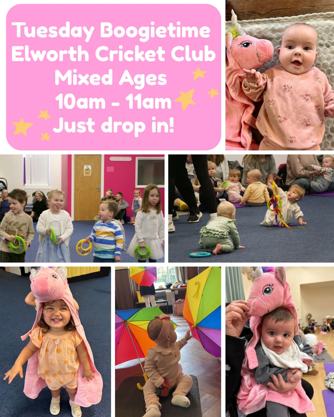 Drop in for some Boogietime fun tomorrow (7th April) at Elworth Cricket Club!
Class is 10am - 11am for all ages.
£7.50 and additional siblings are more than welcome for an extra £1.
Just drop in and pay (cash or card) on the door!
We will see you tomorrow!