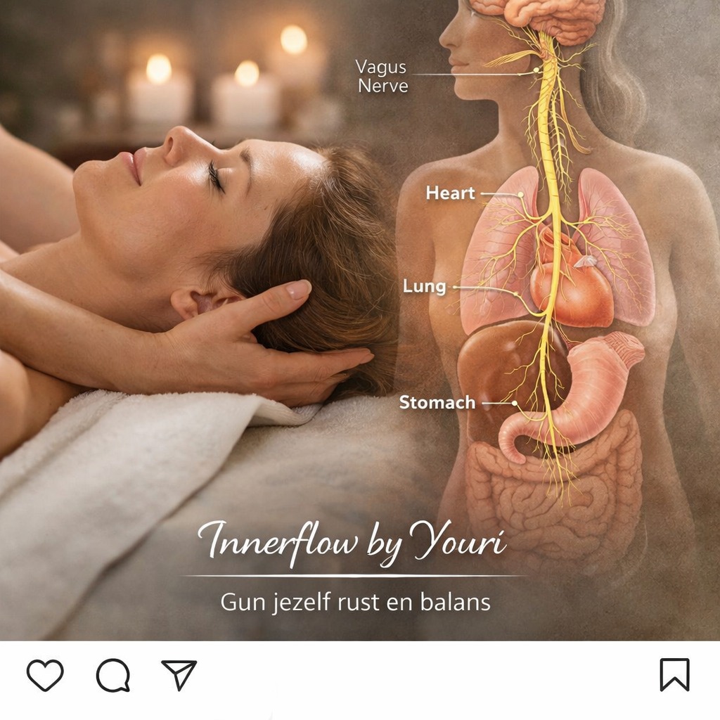 Relax • Recover • Rebalance 🤍
In een wereld die altijd “aan” staat, vergeten we vaak hoe het voelt om echt te ontspannen.
Bij Innerflow by Youri draait alles om vertragen, voelen en herstellen.
Tijdens een massage krijgt je lichaam een krachtig signaal:
✨ je mag vertragen
✨ je mag herstellen
✨ je mag loslaten
De nervus vagus – de zenuw van rust en herstel – helpt je lichaam om terug in balans te komen.
Dat is precies waar mijn behandelingen voor staan:
niet alleen spieren ontspannen, maar je hele systeem tot rust brengen.
Gun jezelf dat moment.
Gun jezelf Innerflow.
#innerflowbyyouri #relaxrecoverrebalance #massage #ontspanning #zelfzorg #wellness #stressvermindering #nervusvagus #bodymind #rust #herstel