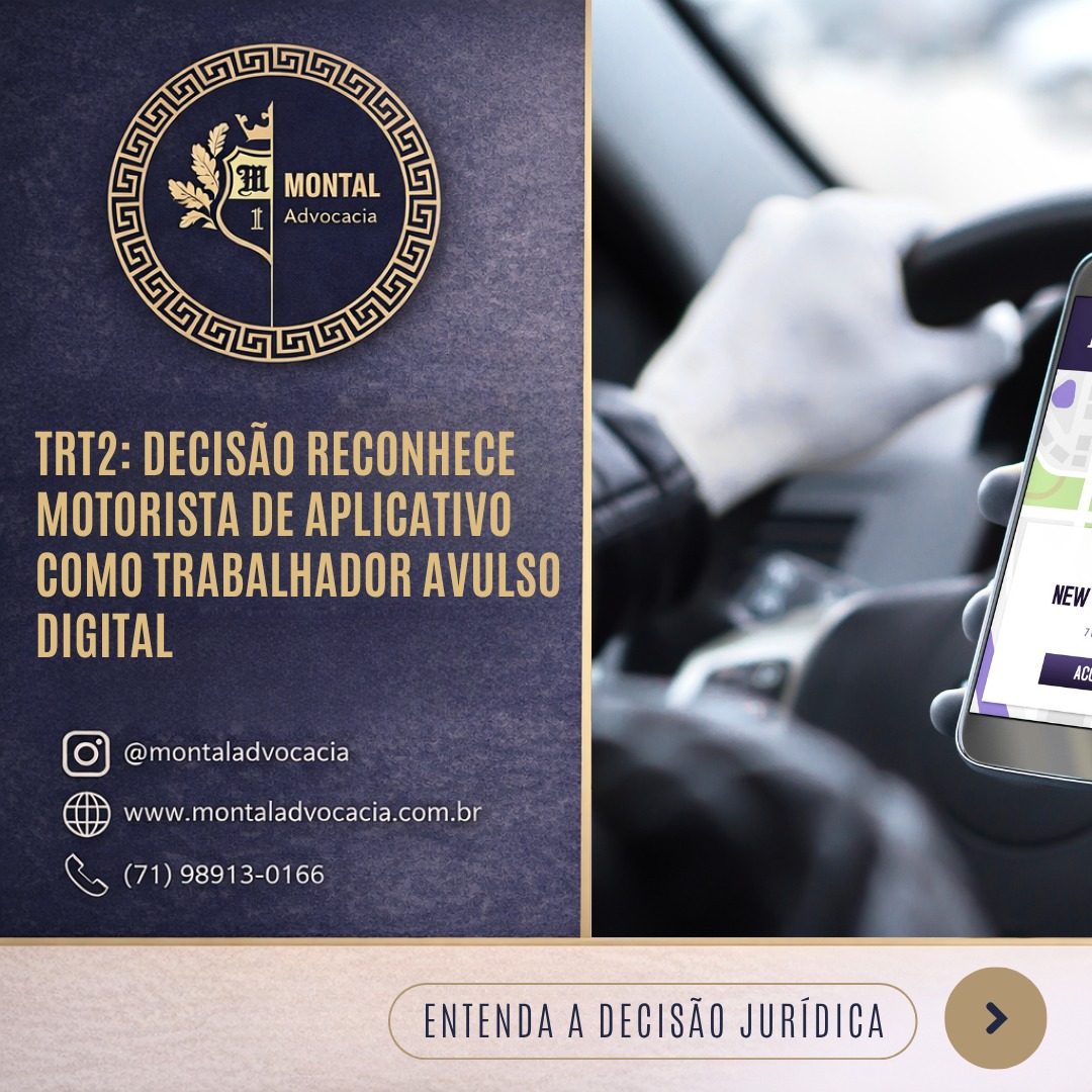 MOTORISTA DE APLICATIVO: UMA NOVA DECISÃO QUE MUDA TUDO!
Você acompanhou a decisão recente do TRT-2? A Justiça do Trabalho reconheceu um motorista de aplicativo não como empregado comum (CLT), mas como trabalhador avulso digital. 📱🚗
Mas o que isso significa na prática?
Diferente do vínculo de emprego tradicional, o "trabalhador avulso" é aquele que presta serviços sem vínculo empregatício permanente, mas com a intermediação de um órgão ou, neste caso, da própria plataforma digital.
Quais os possíveis impactos dessa decisão?
✅ Direitos Garantidos: Mesmo sem a carteira assinada nos moldes tradicionais, essa categoria pode abrir portas para direitos como férias, 13º salário e recolhimentos previdenciários, intermediados pela plataforma.
Cada caso é um caso. O Direito Digital e o Trabalho em Plataformas são áreas novas e complexas que exigem análise técnica detalhada.
Se você trabalha como motorista ou entregador por aplicativo e tem dúvidas sobre como essa e outras decisões podem afetar o seu futuro e os seus direitos, procure orientação especializada.
A Montal Advocacia, acompanhamos de perto as atualizações dos tribunais para garantir que você esteja sempre protegido pelas novas interpretações da lei.
Fale com nossa equipe:
📞 WhatsApp: (71) 98913-0166
📧 E-mail: adm@montaladvocacia.com.br
🌐 Site: www.admadovocacia.com.br
📩 Ou nos envie um Direct!
#MontalAdvocacia #DireitoDoTrabalho #MotoristaDeAplicativo #Uber #99Pop #TrabalhadorAvulso #JustiçaDoTrabalho #TRT2 #DireitosDoTrabalhador #Salvador #Bahia #AdvocaciaEspecializada