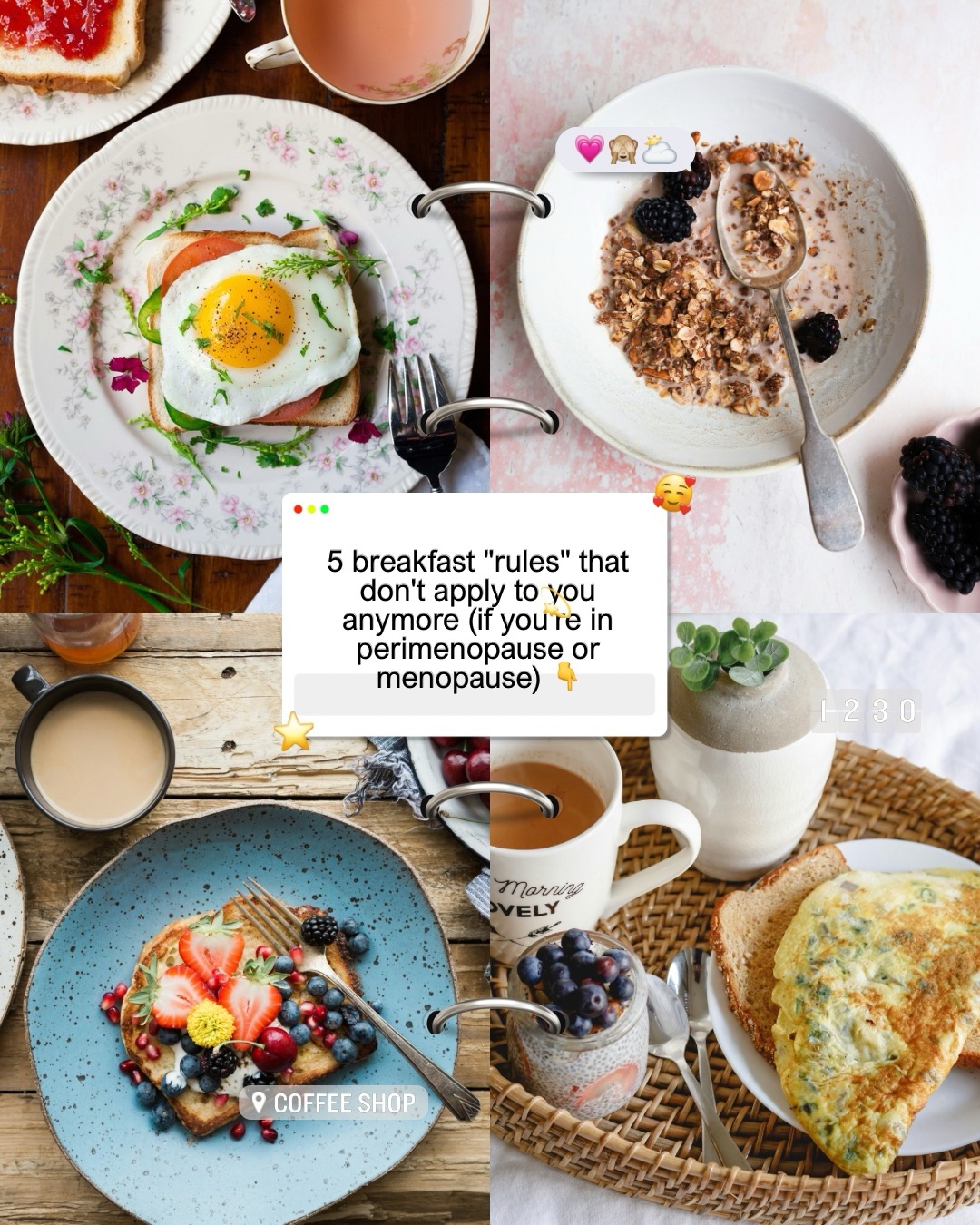 Most breakfast advice was written for people who aren’t you. Save this. 🙄
Comment BREAKFAST 👇 if you want to join my free 5-day challenge starting April 20th.
Every morning for 5 days I give you a simple, hormone-friendly breakfast and walk you through exactly why it works. Free. Online. Breakfast recipes included (no weirdness!).
#menopausebreakfastfix #menopausenutrition #perimenopause
