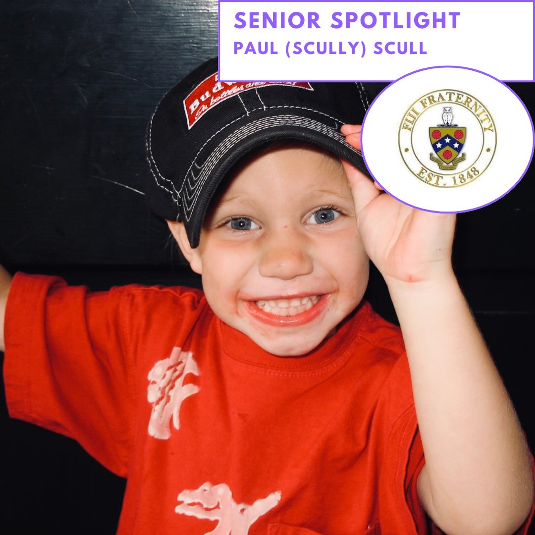 **SENIOR SPOTLIGHT**
Hometown: South Strafford, Vermont
Major: Communication
Minor: Education Studies
Positions: Social Chair, President
Plans after OWU: “I plan on traveling out west as much as I can before starting work as a teacher”
Favorite Thing About FIJI: “My favorite thing about Fiji has to be all of the people I’ve met that I might not have ever met before joining as well as all the new experiences and memory’s you make along the way. I can say the connections I’ve made have changed my life and I have everyone in the house and Fiji as a whole to thank for that”
Things he’ll miss about FIJI: “I think what I’ll miss most is all of the little moments, the spare time that I’ve gotten to spend being with my friends whenever I’m free at any time of the day, being able to go outside or spend a night in the pool room with the guys. The lobby moments and random jokes being had around the house, and always having brothers around having fun is what I’ll miss most”