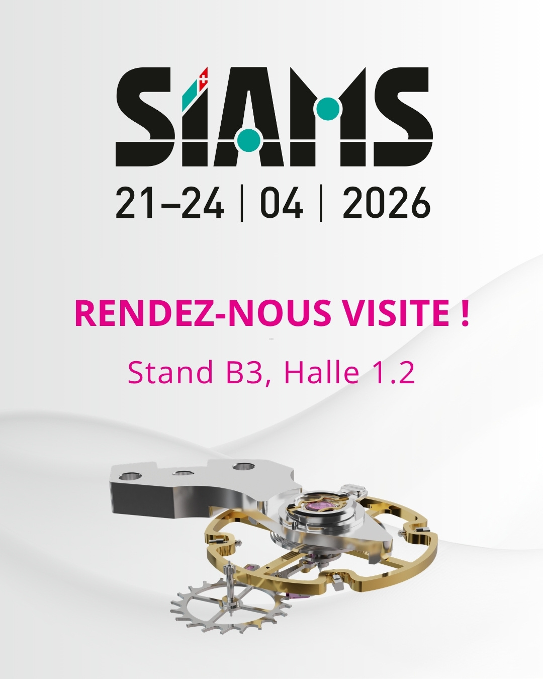 Wir freuen uns, Sie an der SIAMS vom 21. bis 24. April in Moutier begrüssen zu dürfen!
Besuchen Sie uns an unserem Stand B3 – Halle 1.2 — wir freuen uns auf Ihren Besuch.
***
Nous nous réjouissons de vous retrouver au SIAMS du 21 au 24 avril à Moutier !
Passez nous voir sur notre stand B3 – halle 1.2, nous serons ravis de vous y accueillir.
#fellerpivotagessa #siams2026 #microtechnique