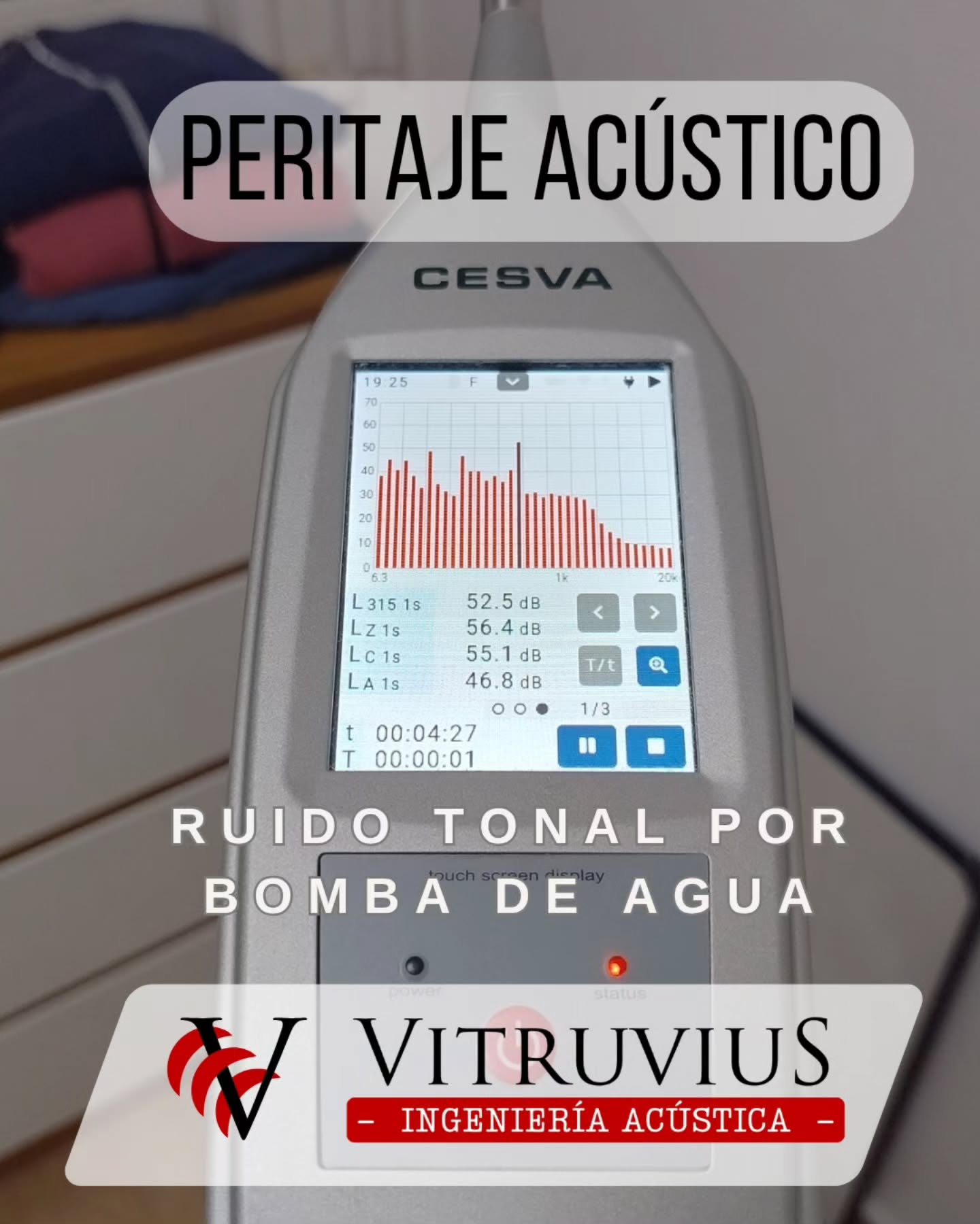 Desde el barrio de Villa Urquiza, los propietarios de un departamento, nos llamaron porque el consorcio no respondía a las reiteradas quejas por ruidos molestos ocasionados por una bomba de agua del edificio.💣💦
Ahora deberán responder a una demanda judicial que cuenta con un sustancial peritaje acústico que demuestra que los ruidos de la bomba de agua superan los límites máximos permisibles y poseen características tonales que incrementan la percepción de molestia.👨🏻💻💪🏻
¿Vos también sufrís ruidos molestos en tu edificio?
Contactanos y te enviamos un presupuesto sin cargo
VitruviuS Ingeniería Acústica
🌐 www.acusticavitruvius.com
📞 +54 9 11 6321 6230
📍Ciudad de Buenos Aires & Mar del Plata
#ruidosmolestos #peritaje #bombadeagua #villaurquiza #ruidos