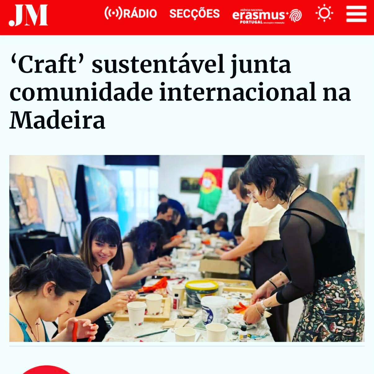 🗞️🗞️2 of our Craft Happenings — dedicated to sustainable jewelry and mosaic — are featured in the Madeira press ✨
Part of the CraftWork4All @craftwork4all project, these sessions continue to grow, connect, and inspire.
Grateful JM-Madeira @jm_madeira for the recognition and a big thanks 🙏 💛 to our feminist 💃craft quartet @dmquintal @roodsbya @mishka.art.design @natalysecretplace -you are the best ❤️💕#artemassociation #craftwork4all #craftcollaboration #creativeeurope #madeiraislandart