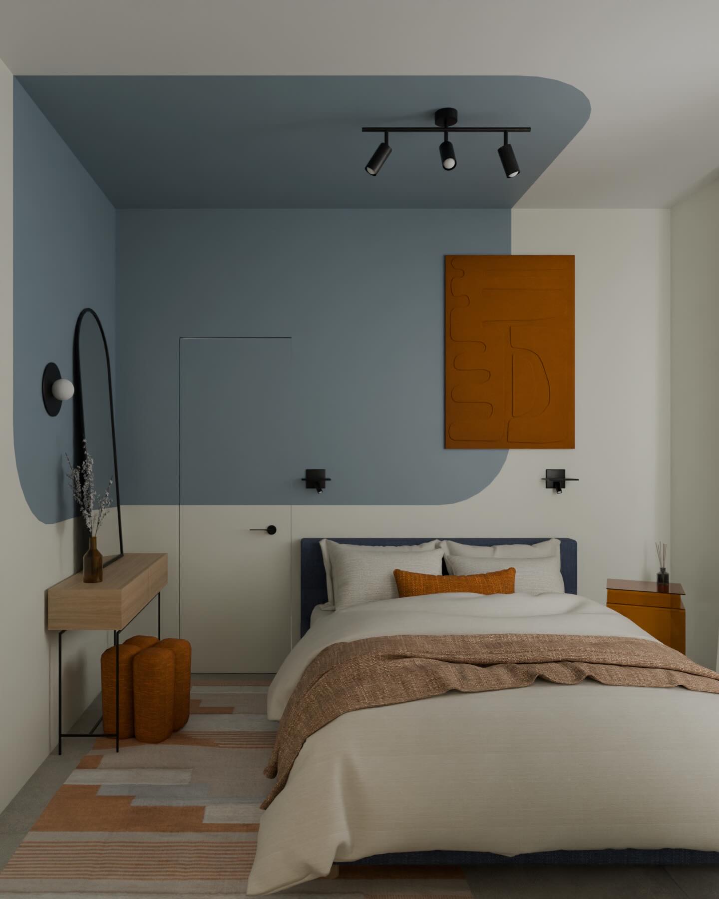 Casa AM7 – ipotesi di progetto camera da letto ✨
Per la camera da letto abbiamo scelto una palette calda e neutra, in continuità con gli altri ambienti, arricchita da tocchi di azzurro. Per rendere l’atmosfera ancora più accogliente, abbiamo introdotto l’arancione come colore d’accento.
•
•
•
#interiordesign #architecture #color