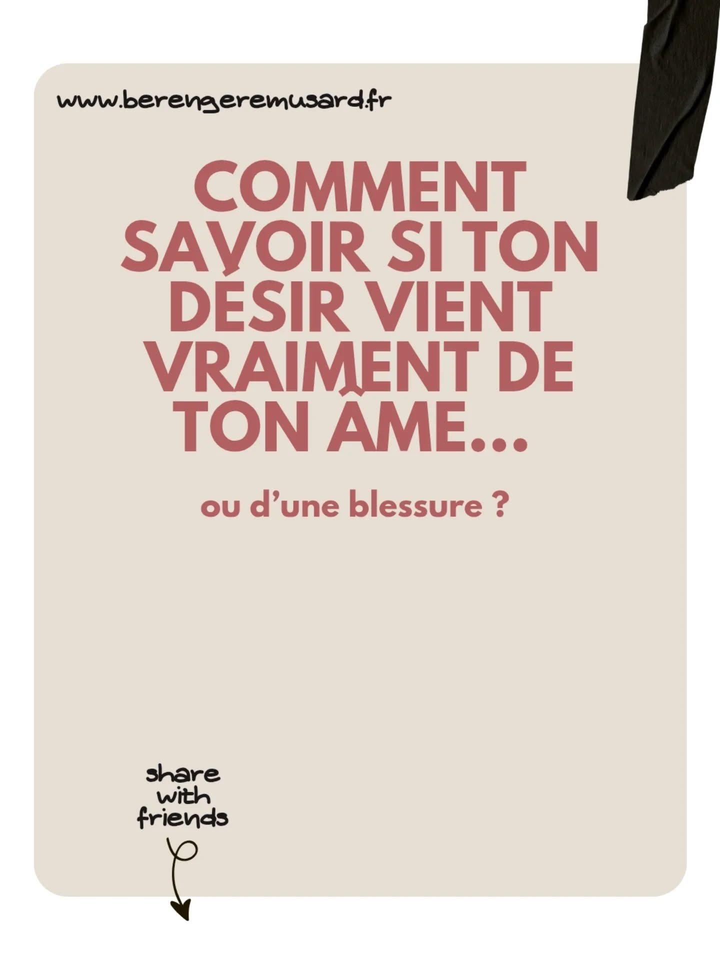 Dans "Enchantement" tu apprends à distinguer clairement l'âme des blessures et à libérer le faux besoin qui te bloque.
Commente sur Instagram ENCHANTEMENT et je t'envoie le rituel des 21 jours que tu peux faire dès maintenant !!!
Et sinon, rdv sur www.berengeremusard/cadeau
Bisous