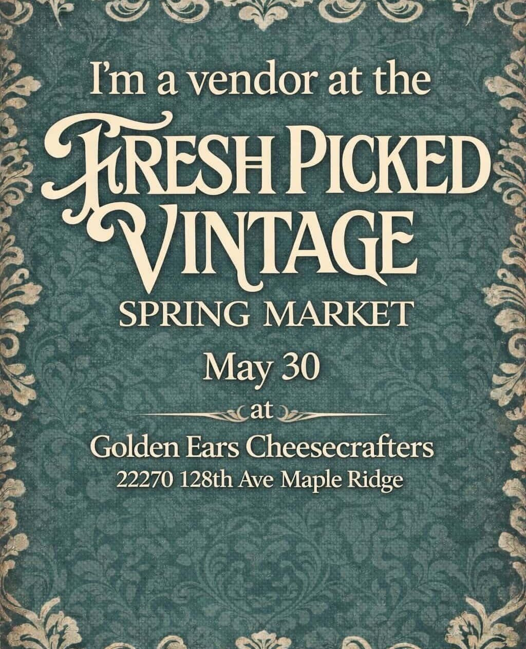Fresh Picked Vintage Spring Market 🤍
Join us for a beautiful day at the Fresh Picked Vintage Spring Market, hosted at Golden Ears Cheesecrafters.
On May 30th, 10–3, we’ll be showcasing a thoughtfully curated collection of our French vintage finds, alongside our handmade botanical pieces—each one rooted in texture, story, and slow design.
And for the first time this season…
Le Bouquet Bar — our signature floral cart filled with fresh, garden-style blooms, ready for you to gather and create your own bouquet to take home.
A day to wander, discover, and bring a little beauty back with you.
— Niche Boutique Florals
Hashtags:
#freshpickedmarket #mapleridgeevents #vintageinspired #frenchcountrystyle #flowerbar #nicheboutiqueflorals #springmarket #curatedliving