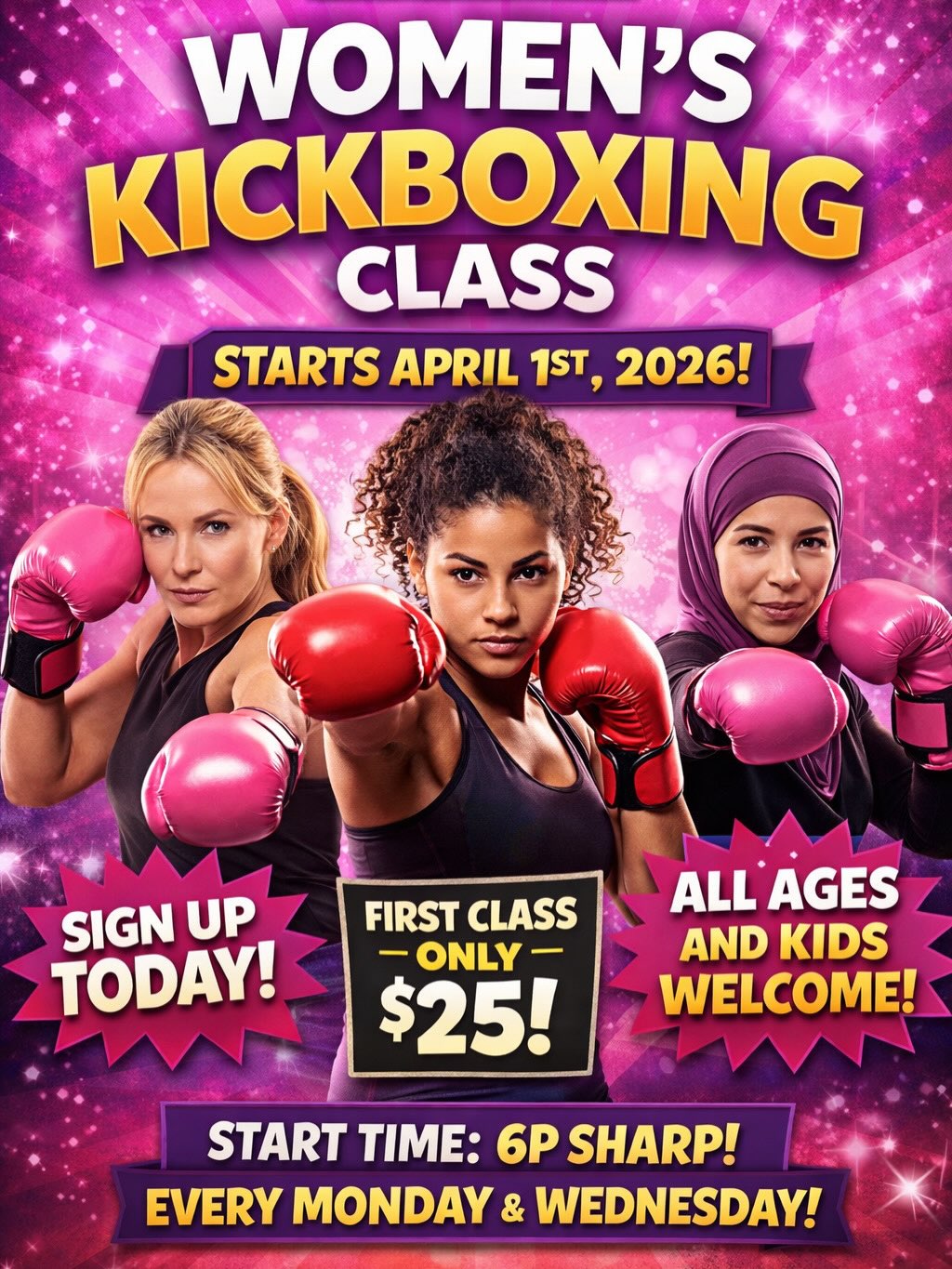 Women’s kickboxing class Monday and Wednesday at 6p
Come join our fitness family and get in shape together! We are holding each other accountable to achieve the results we want. NO EXCUSES
845-505-3059
APJBOXING.COM