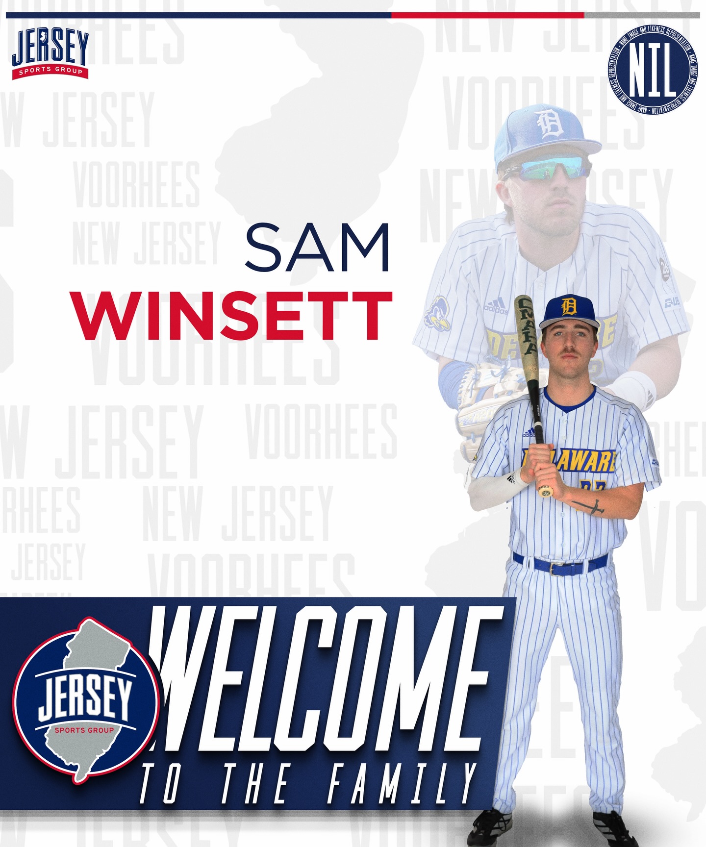 Please join us in welcoming South Jersey native Sam Winsett to Jersey Sports Group for exclusive NIL representation.
We’re excited to partner with Sam as he continues to build his platform and maximize opportunities both on and off the field.
Welcome to the family, Sammy Wins! ⚾
#SamWinsett #JerseySportsGroup #WelcomeToTheFamily #NILRepresentation #AthleteMarketing