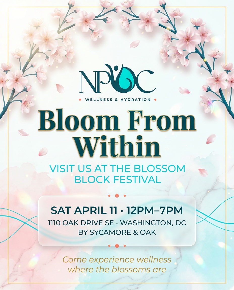 This Saturday — we're bringing wellness to where the blossoms are 🌸
NPOC Wellness & Hydration will be at the Blossom Block Festival this weekend and we'd love to see you there.
📍 1110 Oak Drive SE, Washington, DC
📅 Saturday, April 11 · 12PM – 7PM
🎉 Hosted by @sycamoreoak
Stop by our booth to learn about our premium wellness memberships and discover how IV hydration, vitamin infusions, and peptide therapy can help you bloom from the inside out.
Spring is about renewal. So are we. See you Saturday 💧✨
Tag someone you want to bring 👇
#NPOCWellness #BlossomBlockFestival #SycamoreAndOak