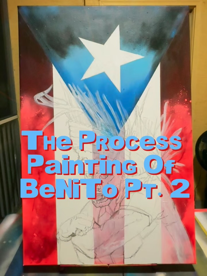 Part 2 of Benito’s portrait
24 x 36
Acyrilc on canvas
This edit has been sitting in my phone for a hot minute. My need for perfection took over along with working on other projects at the same time lol. I had to remind myself that this peice was supposed to be fun, to let my creativity fly, and show love and respect to a community that’s not my own. I hope, in some way, I did that. The thing I wanted to point out about this peice after Benito’s amazing performance my biggest takeaway is the love he has for home ( the flag’s color spectrum, El Sapo Concho), his people (the glittered star, the Taino symbols), and just his joy of creativity. ✌️🏾🫶🏾🎨
@badbunnypr #badbunnypr #acylicpainting #portraitpainting