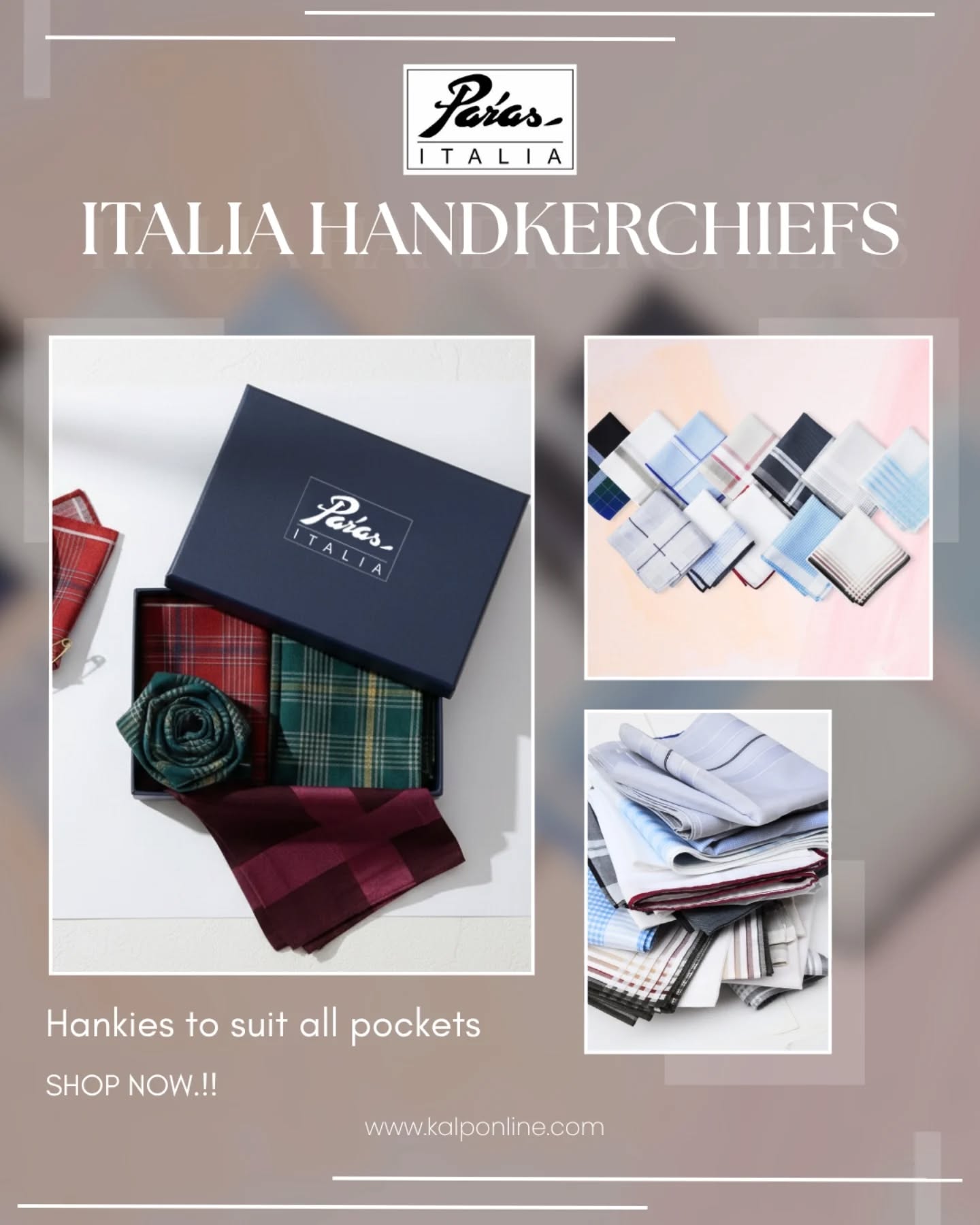 Paras Italia Handkerchiefs Shop Now & Get 10% off
#shopitalia #Handkerchiefs #purecotton
www.kalponline.com