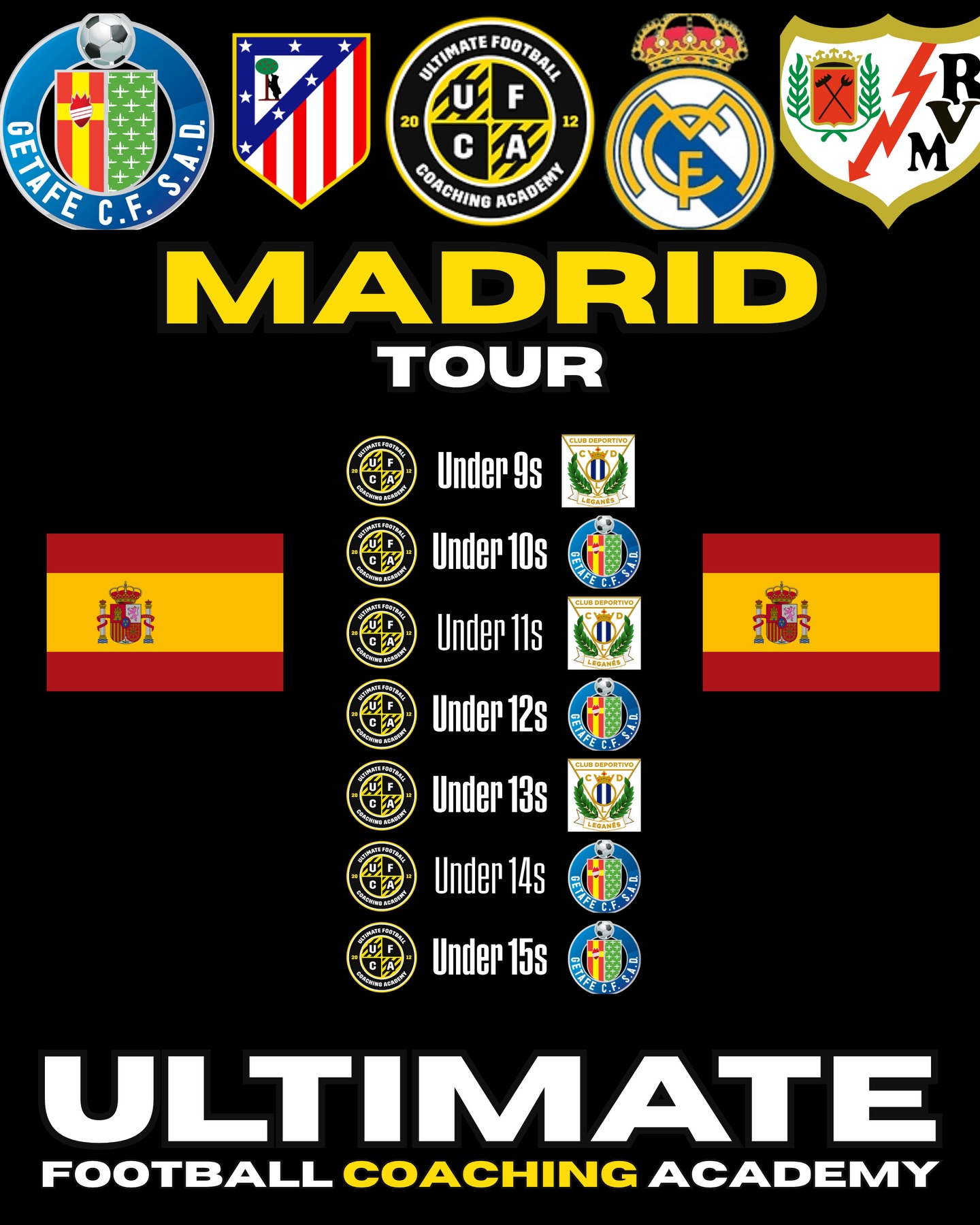 7 massive games in Madrid this evening as we go toe to toe with Getafe & Leganes.
🖤💛🖤💛🖤💛🖤💛🖤