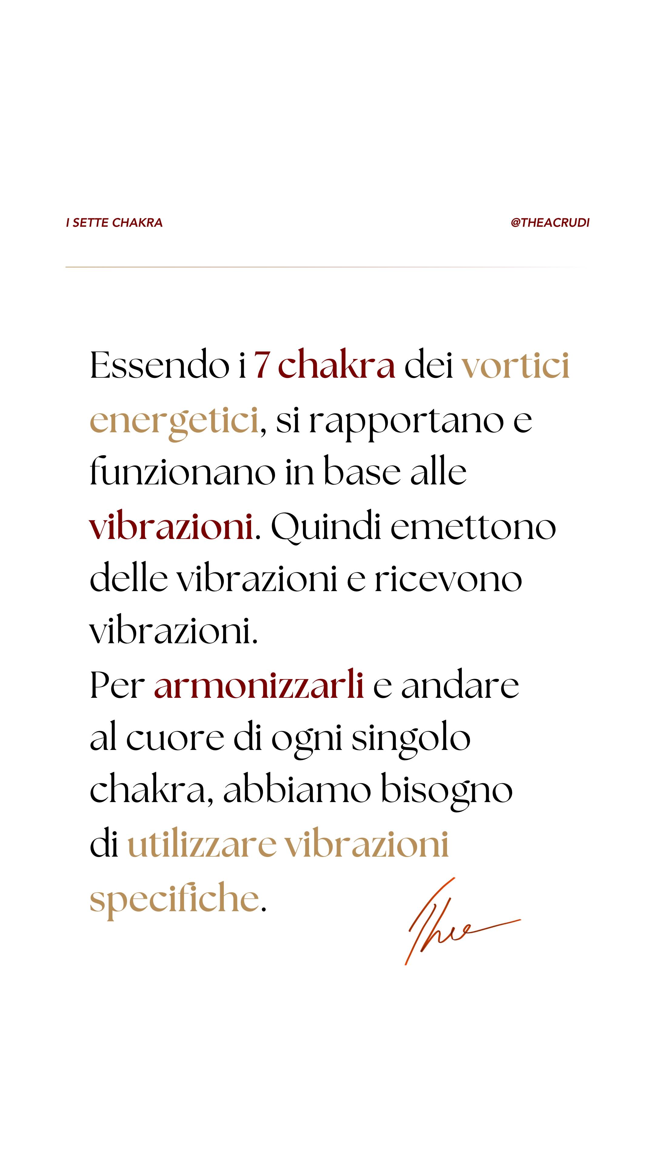 I chakra sono vortici energetici e in quanto tali, proprio come ogni campo energetico, si rapportano tra loro a livello vibrazionale.
✨ Emettono vibrazioni.
✨ Ricevono vibrazioni.
Ciò vuol dire che si armonizzano o si disallineano in base a questo genere di scambio.
Se ci pensi, anche nella vita quotidiana funziona così: spesso ciò che ci scuote di più, nel bene o nel male, è il modo in cui una persona cara ci rivolge determinate parole.
Questo avviene perché la vibrazione di una parola, così come di una presenza o di un’intenzione, arriva direttamente a noi 🪷
Lo stesso accade con i chakra!
Ecco… quindi per entrare davvero nel cuore di ogni singolo vortice energetico non basta comprenderlo teoricamente: è necessario lavorare sulla vibrazione stessa, sintonizzarci su essa.
🕉️ A tal proposito esistono suoni antichi, suoni sacri che orientano e veicolano l’energia e che non vanno ricercati solo nei bīja mantra, ma anche nelle sillabe sanscrite associate ai singoli petali di ogni chakra, che ne amplificano e modulano il campo.
È proprio attraverso queste frequenze che il sistema energetico può essere compreso, riallineato e trasformato.
Avevi già sentito parlare delle sillabe sacre nascoste in ogni petalo? 🌸
👉🏻 Questo estratto è tratto dal videocorso Chakra Harmony: un percorso di risveglio energetico esperienziale attraverso mantra, mudra, meditazione e conoscenza profonda dei chakra.
Guarda il reel per approfondire
ed entrare in questo spazio!
#chakra #7chakra #bijamantra #yogaitalia #mantra