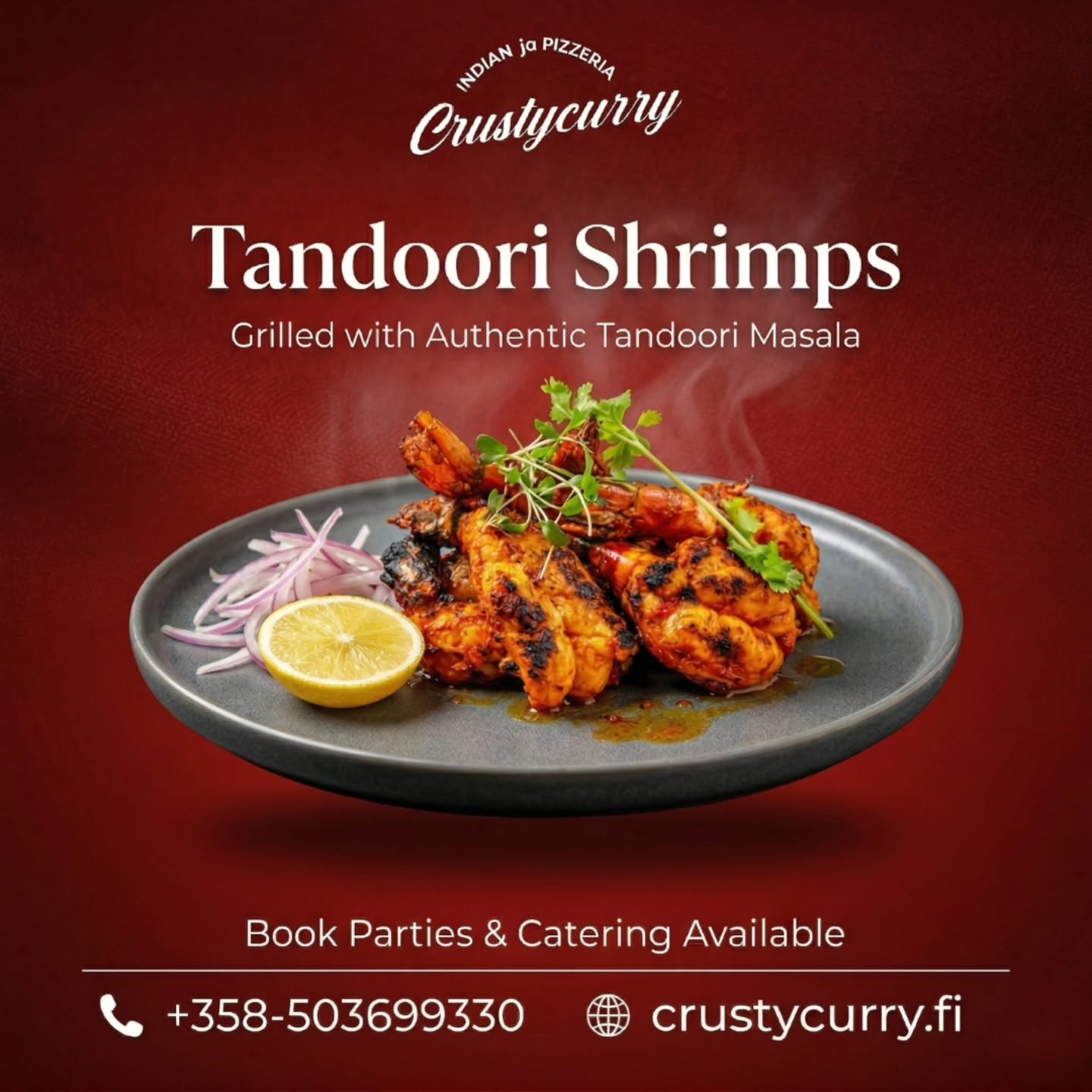 🔥 Smoky. Juicy. Irresistible! 🔥
Our Tandoori Shrimps are grilled to perfection with authentic spices for that bold, smoky flavor. 🦐✨
👉 A must-try for seafood lovers!
📍 Location: Kaukajärventie 11, Tampere
📞 +358-503699330
🌐 www.crustycurry.fi
💡 Plan your Birthday Party, Kitty Party & Private Functions with us! 🎂🥳
#TandooriShrimps #SeafoodLovers #IndianFood #Crustycurry #TampereEats FoodieTampere GrilledFood SpicyFood TampereFoodies FoodCravings