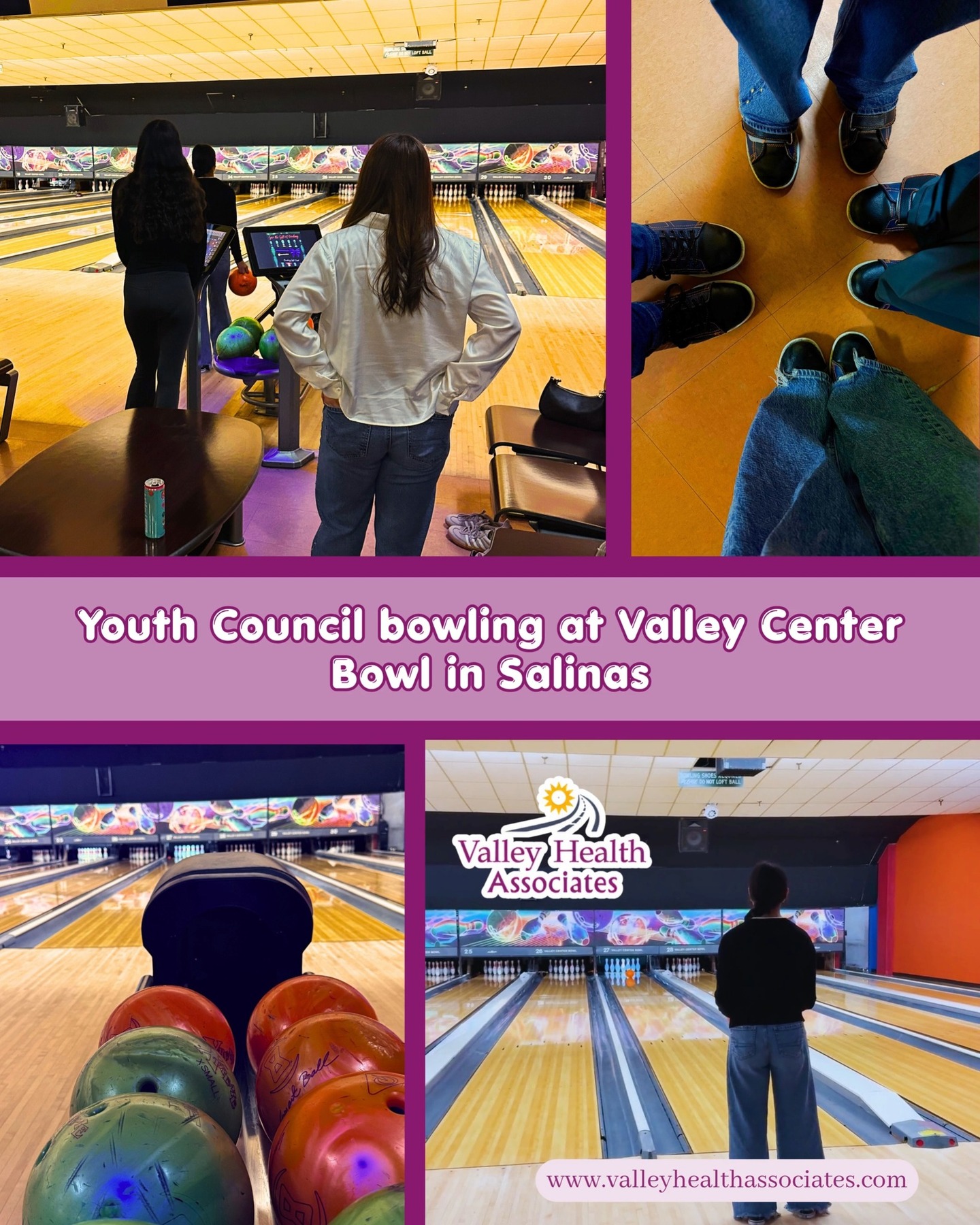 The VHA Youth Council took part in a bonding event at Valley Center Bowl in Salinas, where they shared several laughs and made lasting memories.
#ValleyHealthAssociates #VHA #YouthCouncil #MontereyCounty #NonProfit