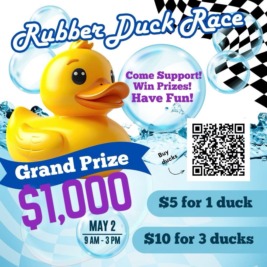 It’s almost time for the Rubber Duck Race! Join the fun at our Community Swimathon and Pool Party. Enter to win amazing raffle prizes—including a $1,000 Grand Prize. 🐥🏁💰
🐤 Buy Ducks: $5 each or 3 for $10
🎟 Duck numbers are assigned at purchase
🏆 Raffle winners will be drawn throughout the day (prize list in progress)
💰 Grand Prize Race: We’ll host a live rubber duck race at 2:15 PM for the $1,000 grand prize
✅ You do NOT have to be present to win (and everyone who buys a duck is eligible for the grand prize)
👉 Buy your ducks here: https://bit.ly/rubber-duck-race
🎉 Register to attend: https://bit.ly/communitypoolparty
🗓️Event Date: May 2, 2026
🕘 Time: 9:00 AM – 3:00 PM
📍 Location: @jackierobinsonymca , 151 YMCA Dr., San Diego, CA 92102
#OurGeneticLegacy #SanDiegoEvents #FamilyFun #CommunityEvent #Fundraiser