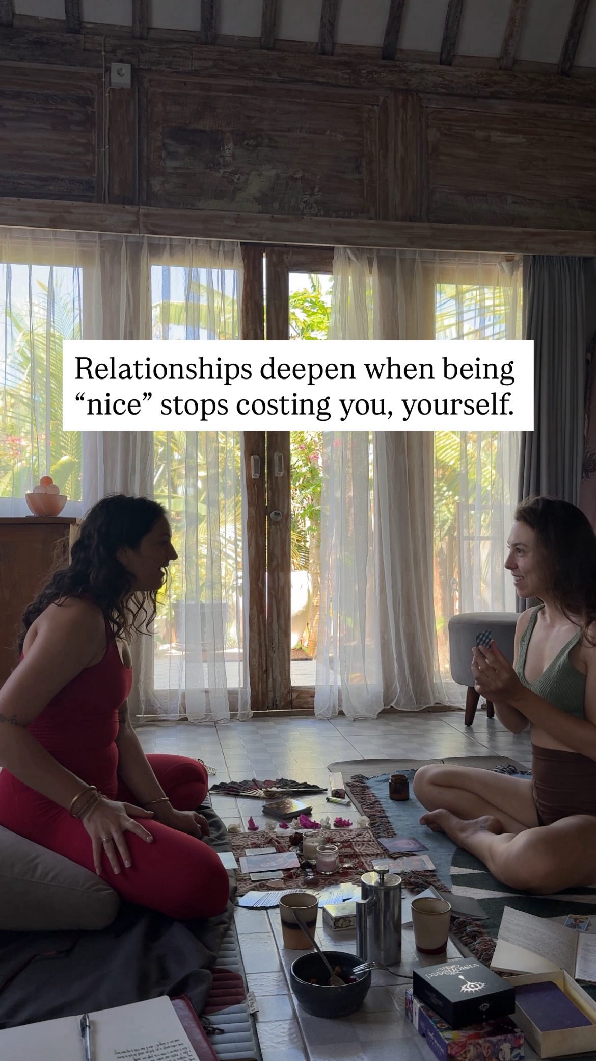 This might sound ironic.
Of course, being “nice” can mean being warm, friendly, thoughtful, and approachable, which are all beautiful qualities. I would never say being “nice” is wrong and to stop doing it!
But sometimes, being nice can cross the line into self-abandonment. I’ve done this many times.
I’m talking about things like:
• Sitting on the fence and defaulting to “I don’t mind” instead of expressing what you actually want
• Playing it safe when a deeper, more alive part of you is craving more - more spontaneity, depth, and passion!
• Smiling while suppressing your anger because you’ve been taught that your emotions are “too much,” inconvenient, or hard for others to handle
If any of this resonates, you’re not alone.
These are behaviours we have adopted from a young age to stay safe.
This doesn’t mean there’s something wrong with you that needs fixing.
What I’ve learned, both personally and through the work I do, is that relationships don’t deepen through pleasing or always being easy to be around.
They deepen through mutual:
💜 Honesty
💜 Vulnerability
💜 Curiosity
💜 Integrity
💜 Realness
There is absolutely a place for being kind, calm, thoughtful, and supportive. But you can be all of those things without abandoning yourself.
👉🏼 You can be warm and have boundaries.
👉🏼 You can be caring and tell the truth.
👉🏼 You can be loving and honour your needs.
👉🏼 You can be grounded and express your emotions.
That’s where real intimacy lives.
The next time you’re with a friend, partner, family member, or colleague, ask yourself:
👉🏼 How do I actually want to respond right now?
👉🏼 Am I being kind and self-honouring or am I abandoning myself to keep the peace?
The relationships that are truly meant for you will deepen in the presence of your TRUTH not just your politeness.
🤎
If you’re healing people-pleasing and learning how to stay with yourself in relationships, this is the work I support people through.
🪐 Keep an eye out for my upcoming coaching programme, launching soon!
#PeoplePleasingCoach #PeoplePleasingRecovery #PeoplePleasing #PeoplPleaser #SelfAbandonment