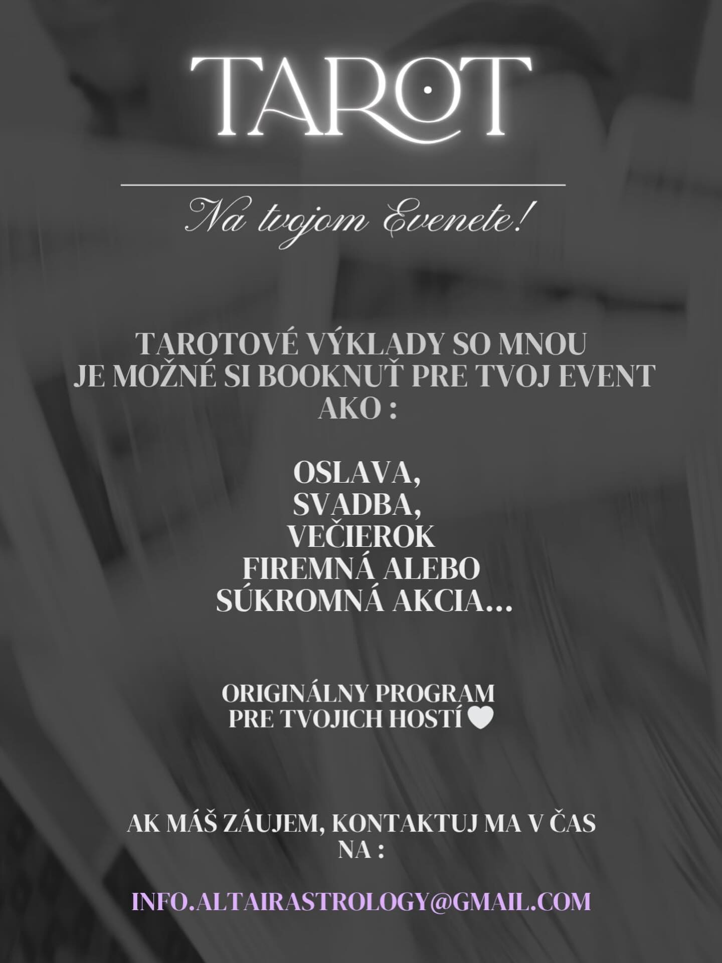 www.altairastrology.com •
@piliere.svetla • Ako doplnok :)
#festival #svadba #zasnuby #event #Tarotnaoslavu •
🔮 SLOVENSKO ČESKO a okolie - aj v ENG ✨