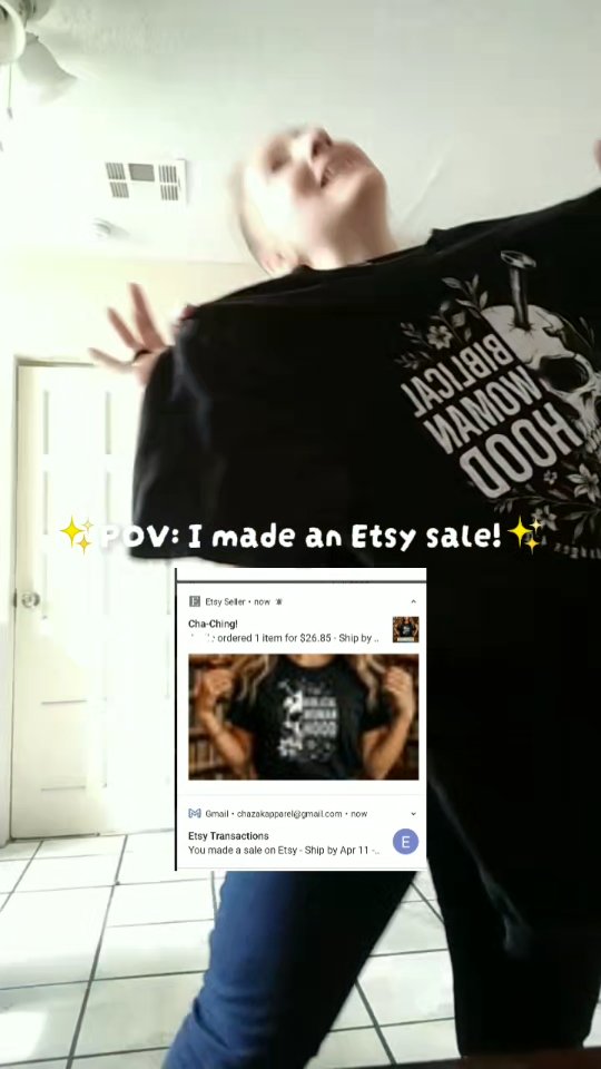 That first sale of the day really hits! 🎯
This Biblical Womanhood shirt has been my best seller on my BeChazak Etsy shop!
#etsyshop #firstsale #printondemand #biblicalwomanhood #christianshirt