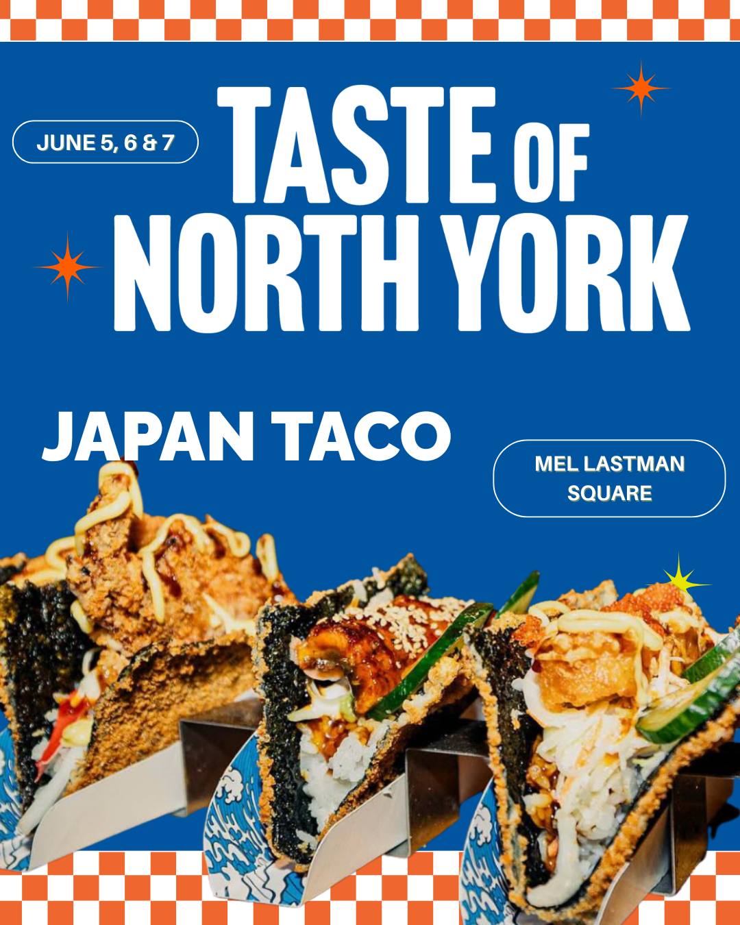 With Taste of North York coming up soon, we want to start highlighting our amazing vendors!
Our first highlight is Japan Taco, who will be present at the event from June 5th-7th this year at Mel Lastman Square. Japan Taco is a unique fusion restaurant that blends the bold, savory flavors of Japanese cuisine with the fun, handheld appeal of tacos. They reimagine street food by bringing together two culinary powerhouses into a menu that’s as creative as it is craveable.
Each taco is carefully crafted with high-quality ingredients and authentic Japanese flavors, delivering a fresh twist on a global favorite.
Menu highlights include:
- Salmon Taco
- Softshell Crab Taco
- Unagi Taco
Find @japantaco.to at Taste of North York!
June 5-7, 2026
Mel Lastman Square, 5100 Yonge St.
Fri (5pm-10pm), Sat (12pm-10pm), Sun (12pm-8pm)
#welovewillowdale #foodtruck #willowdale #northyork #community #foodfestival #torontoevents #summer #todotoronto #blogto #foodies