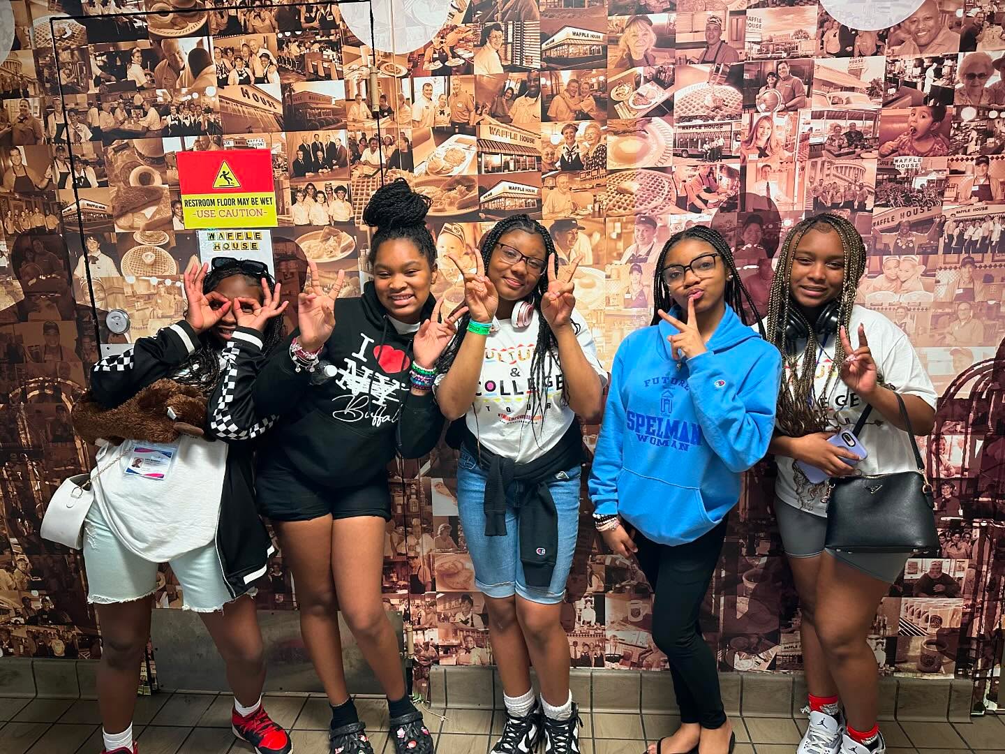 We had to take the empowered girls to #WaffleHouse! It’s basically law lol