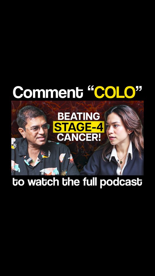 Some people fight cancer.
Some people redefine what fighting even means.
He’s living with Stage 4 cancer and still radiates more strength, clarity, and positivity than most of us on our best days.
This conversation is not just a story… it’s hope.
The podcast is now live on my YouTube which talks about his motivation, his positive attitude despite having cancer.
Comment "COLO" and I will send you the link.
Please share it with someone who is fighting this deadly disease and who really needs this motivation right now.