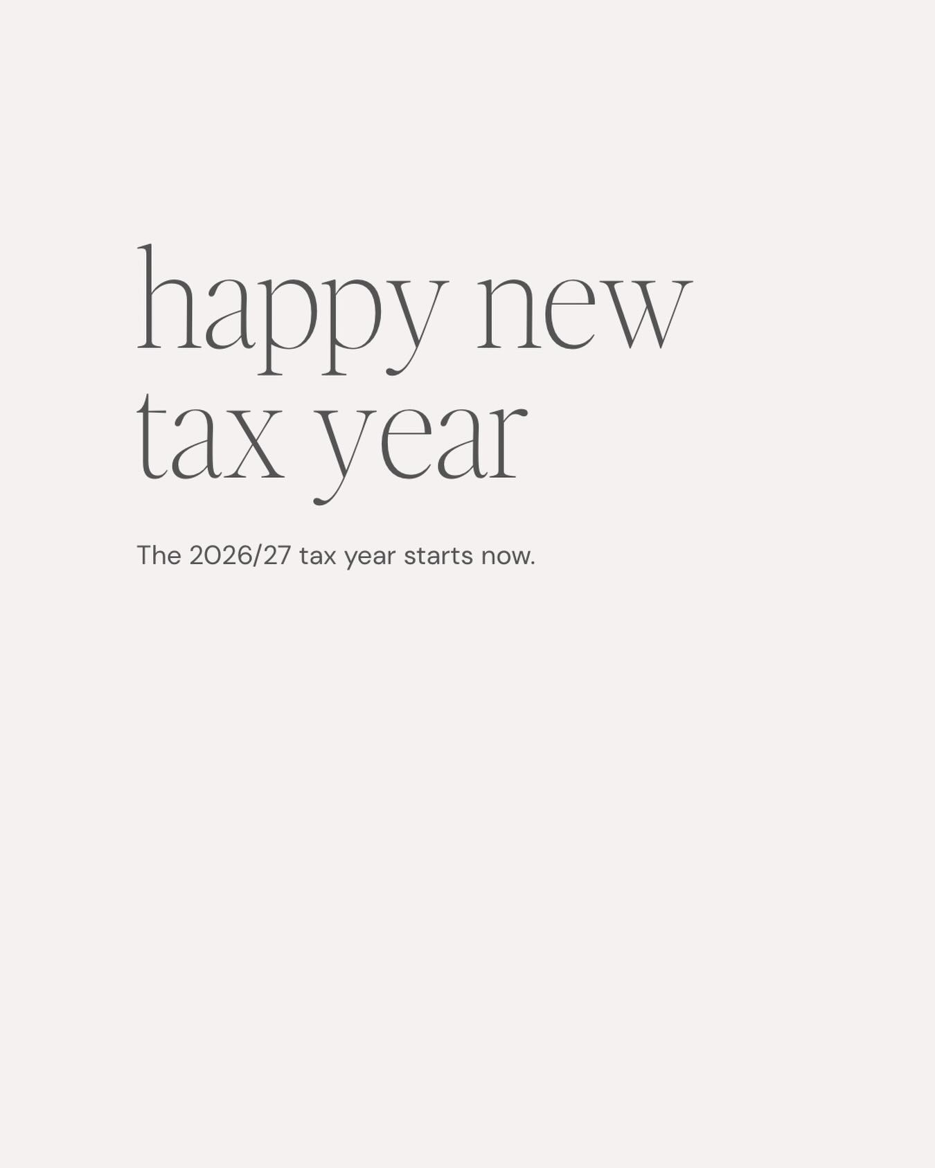 Happy new tax year ✨
The 2026/27 tax year started on 6th April 2026. This means:
- fresh tax allowances, e.g. personal allowance, dividend allowance
- fresh savings allowances - ISA allowance resets
- fresh pension allowances
- MTD for income tax (if you’re earning over £50K per year)
Everything from now up until 5th April 2027 will go towards your next tax return, which will be due in January 2028.
Need help with your tax return for last year? Drop me a message 🤗
#tax #freelance #womeninbusiness