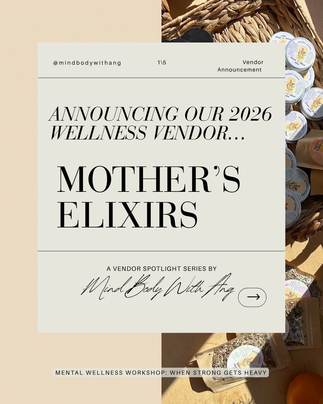 ✨ Vendor Spotlight 1/6: Mother’s Elixirs ✨
I’m so excited to have @motherselixirs as part of this year’s Mental Wellness Workshop 🤍
Founded from a deeply personal healing journey, Mother’s Elixirs is rooted in creating clean, intentional herbal remedies that support everyday wellness — using thoughtfully sourced ingredients and ancestral practices
At the event, you’ll be able to experience their offerings in person ✨
herbal teas, tinctures, magnesium spray, tallow-based skincare, candles, and more — all made with so much care and intention
this is exactly the kind of brand I love bringing into this space… grounded, thoughtful, and truly aligned with what this event is about
make sure to stop by, connect, and show them some love 🤍
🎟 tickets are live — link in bio
#supportsmallbusiness #wellnesscommunity #inlandempire #ieevents #mentalwellness
