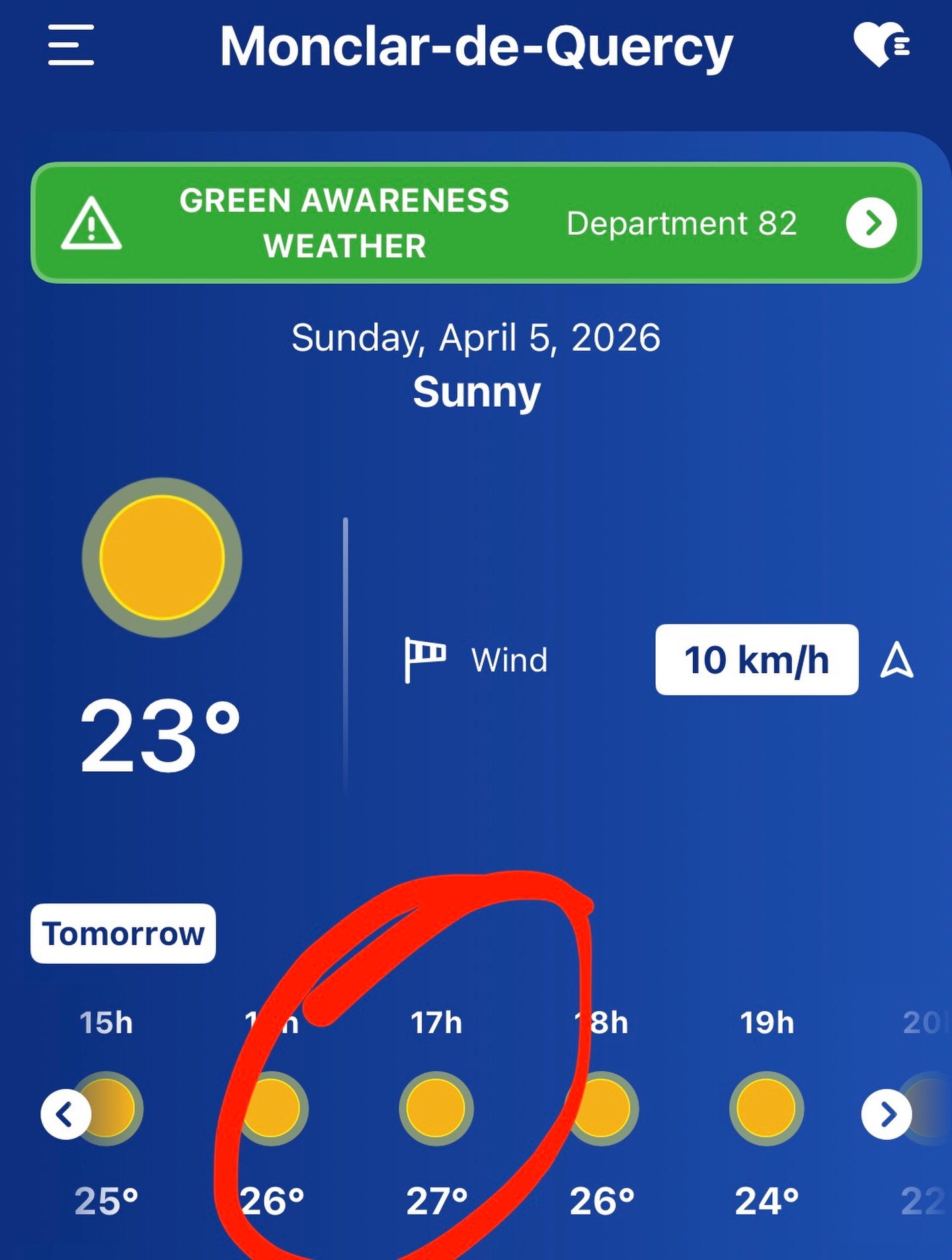 27 Celsius is lovely but not early in April! #climatechange