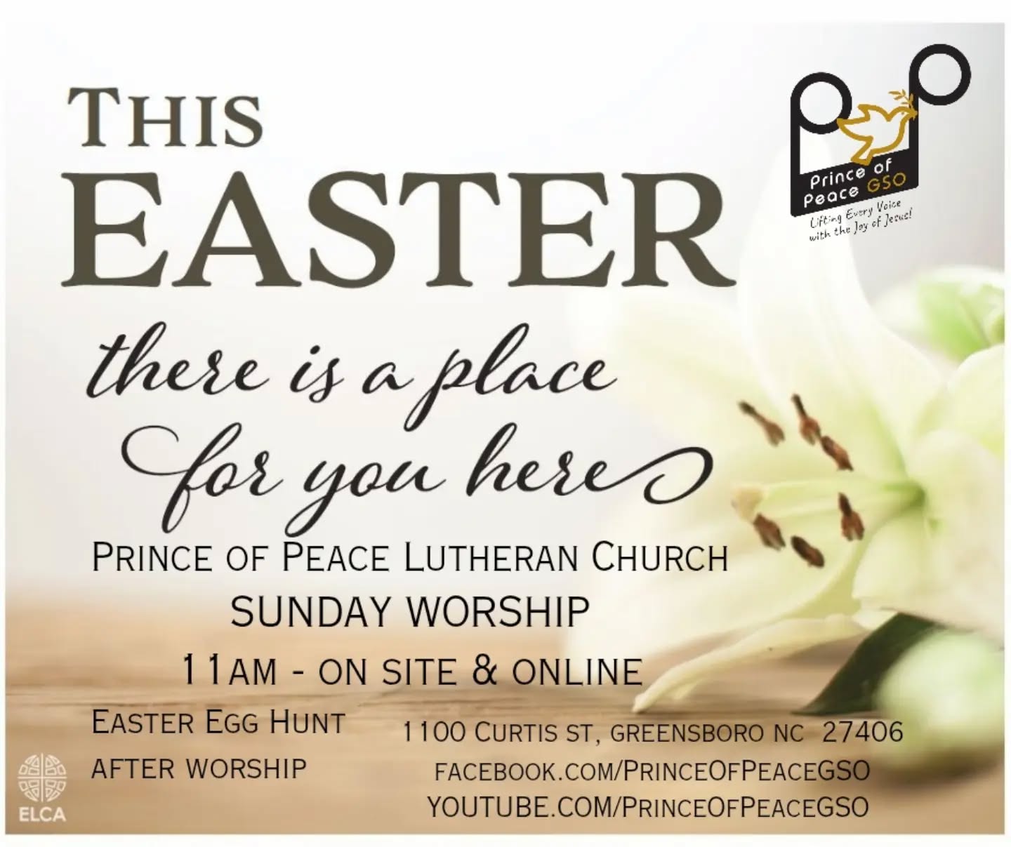 Christ is risen! Christ is risen indeed!
You are invited & welcome at Prince of Peace #FirstSunday #EasterWorship:
🛍️ Please bring Freedom Fridge donations
✝️ 11am Worship, Children's Message, Communion
🥚12:45pm Easter egg hunt, weather permitting.
➡️ 1100 Curtis St Greensboro 27406
🖥️ Livestream - Facebook & YouTube
https://linktr.ee/POPLC.GSO
