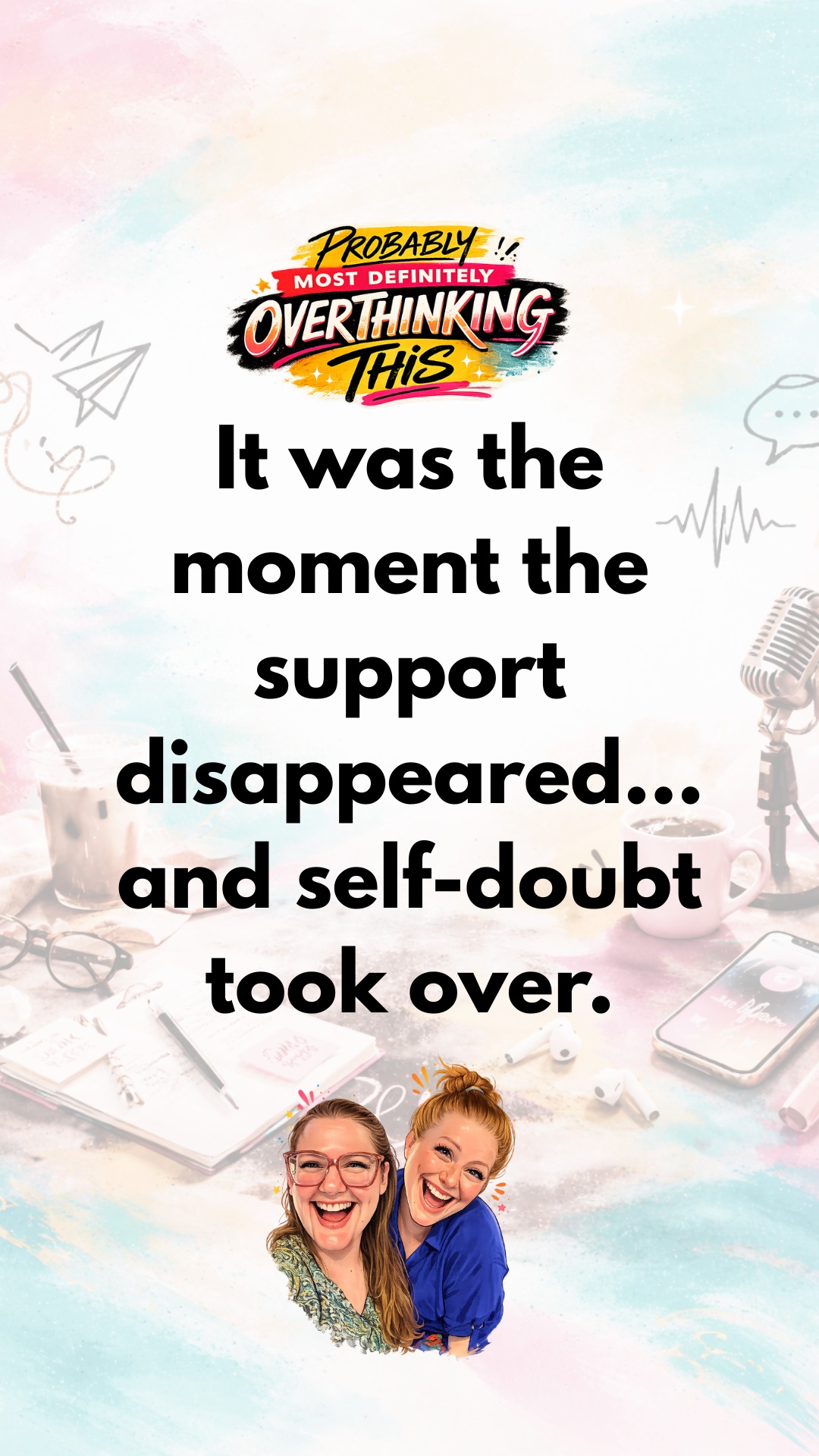 It wasn’t the math.
It was the moment the support disappeared… and self-doubt took over.
That pattern doesn’t stay in childhood.
It follows us into business, decisions, and how we show up.
We unpacked this in Episode 2 👇
🎙️ Probably Most Definitely Overthinking This
👉 Listen now on Spotify