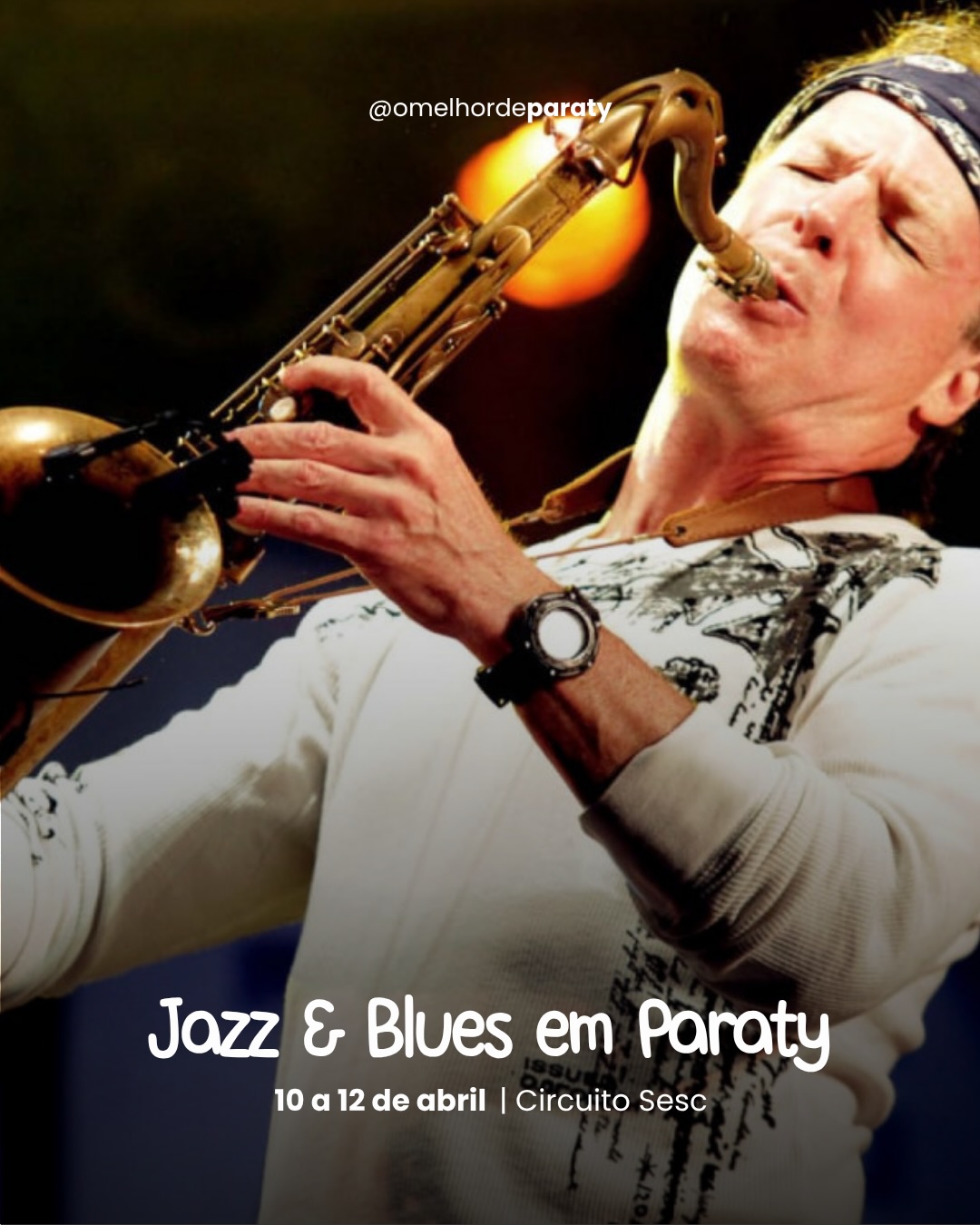 Muita gente não sabe, mas um dos fins de semana mais gostosos em Paraty é durante o Circuito Sesc Jazz & Blues.
Shows gratuitos pelo Centro Histórico, música ao vivo à noite e a cidade com uma energia deliciosa.
Se você gosta de Paraty mais cultural e tranquila, vale muito a pena vir nessa data.