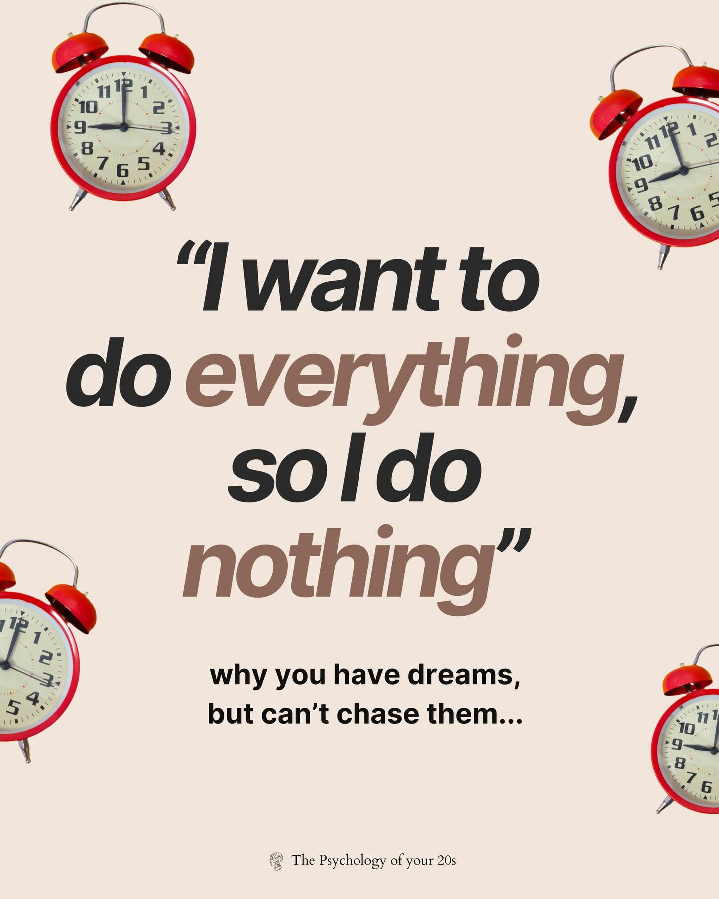 Episode 404: I want to do everything, so I do nothing!
This is silently one of the BIGGEST themes of our 20s. People often think it’s laziness, or a lack of discipline or apathy but it’s actually just fear! When we can tackle that fear, we can make a choice (and it doesn’t even have to the right one).
This is just a brief summary! We go into so much more detail in the full episode. Available on @netflixpodcasts, Spotify, Apple Podcasts or wherever you listen 🫶🏻
.
.
.
.
.
#psychologypost #inspirational #lifeadvice #inyour20s #selfhelppodcast